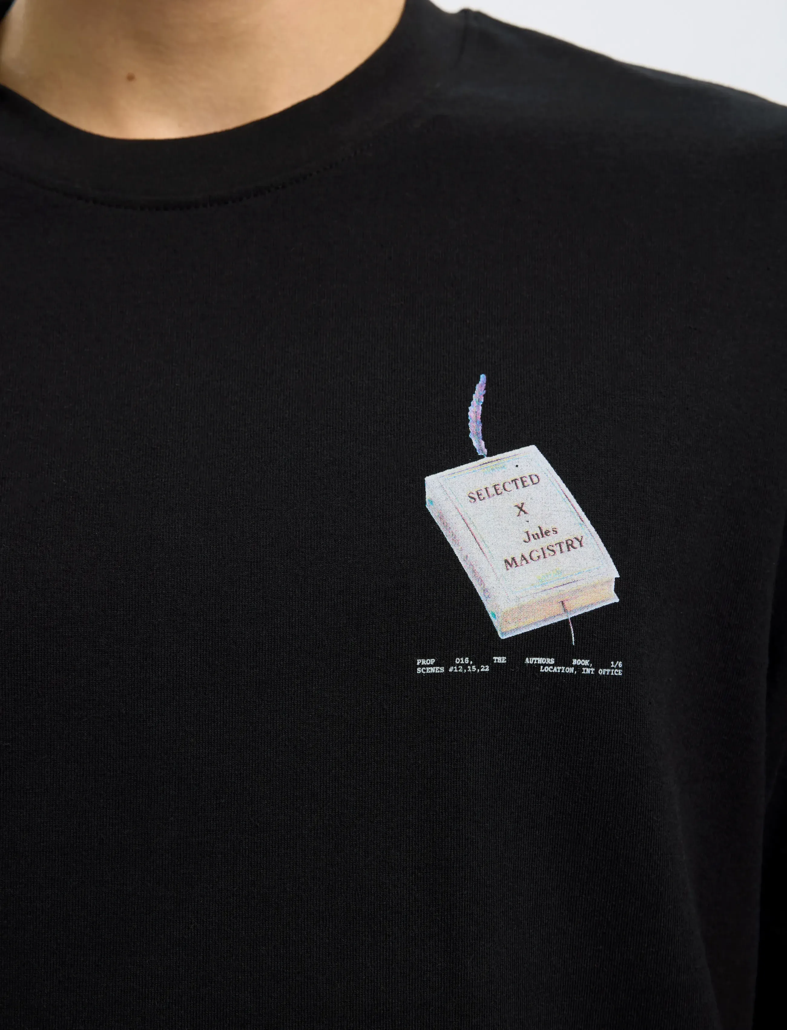 Selected - SLHRELAXKAI PRINT SS O-NECK TEE - black - 5