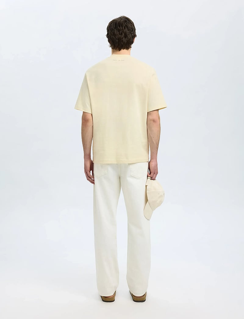 Selected - SLHRELAXKAI PRINT SS O-NECK TEE - t-shirts à manches courtes - egret - 3