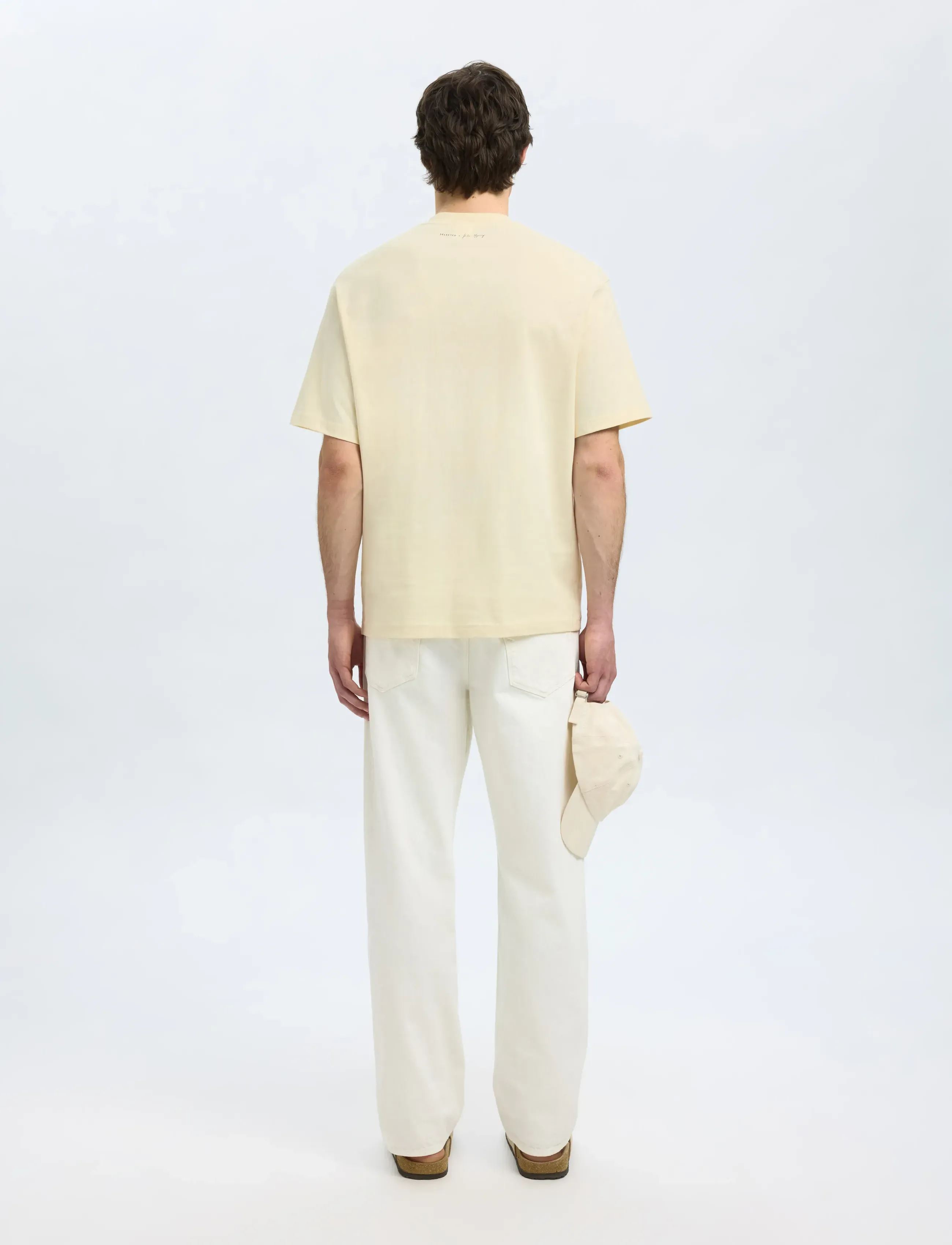 Selected - SLHRELAXKAI PRINT SS O-NECK TEE - egret - 3