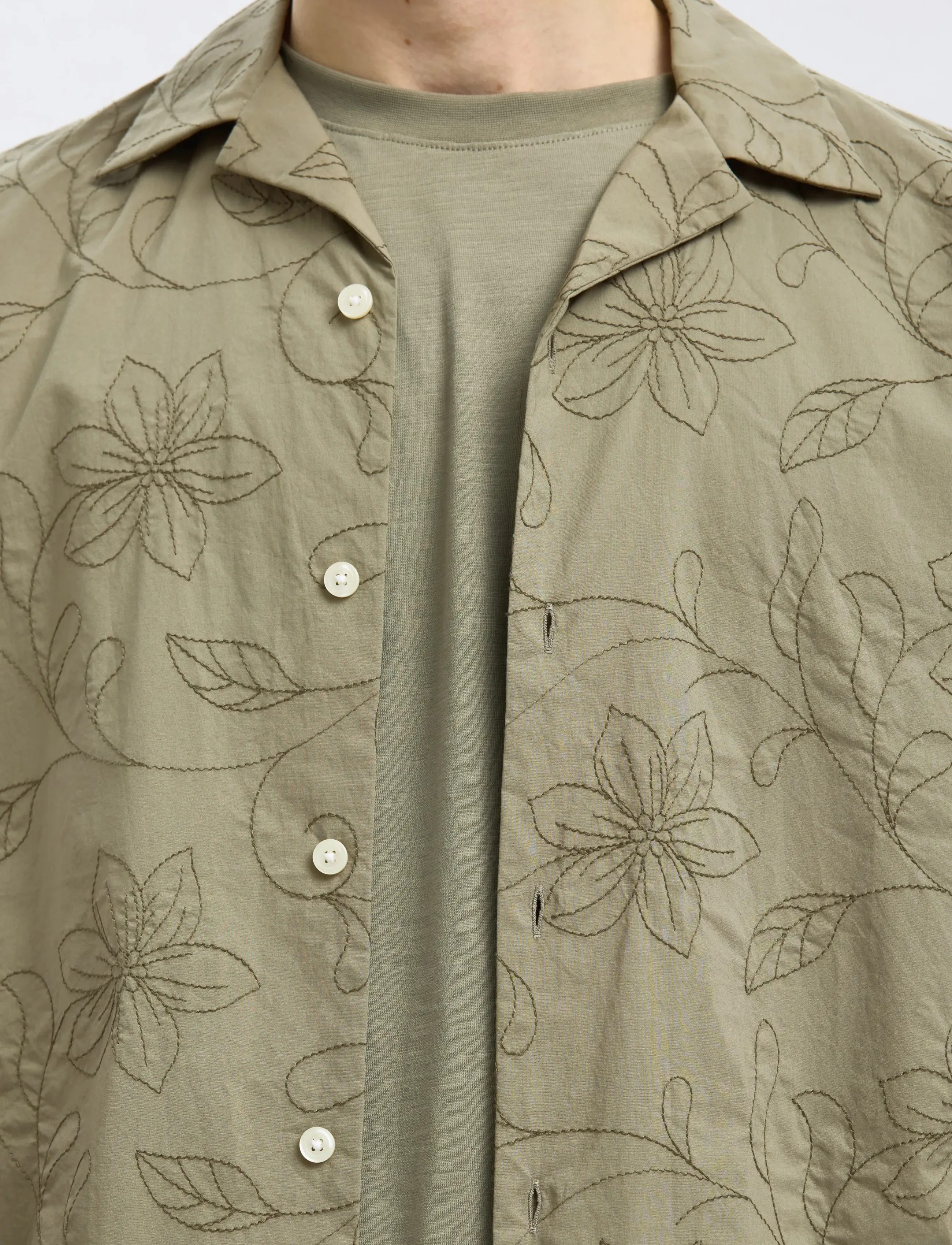 Selected - SLHREGHYDE AOE SS SHIRT - kortærmede skjorter - vetiver - 5