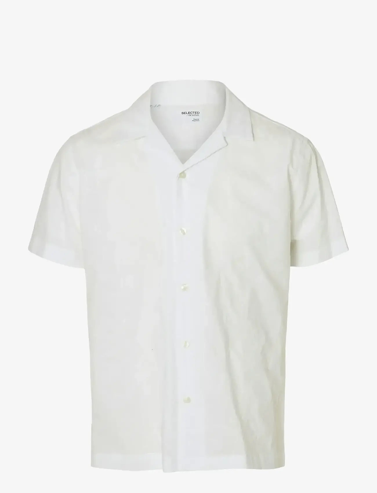 Selected - SLHREGHYDE AOE SS SHIRT - kurzarmhemden - white - 1