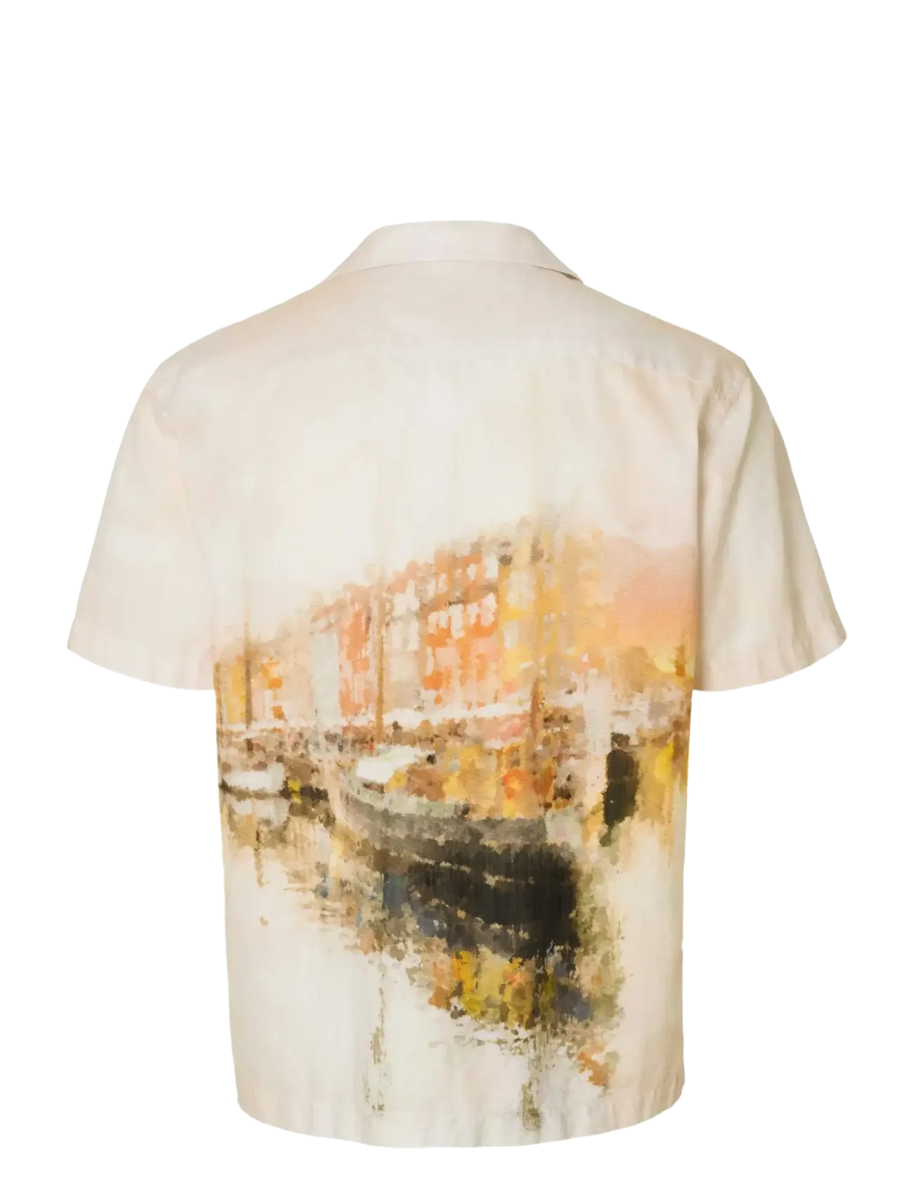 Selected - SLHRLXCARL AOP SS SHIRT - short-sleeved shirts - apricot - 2