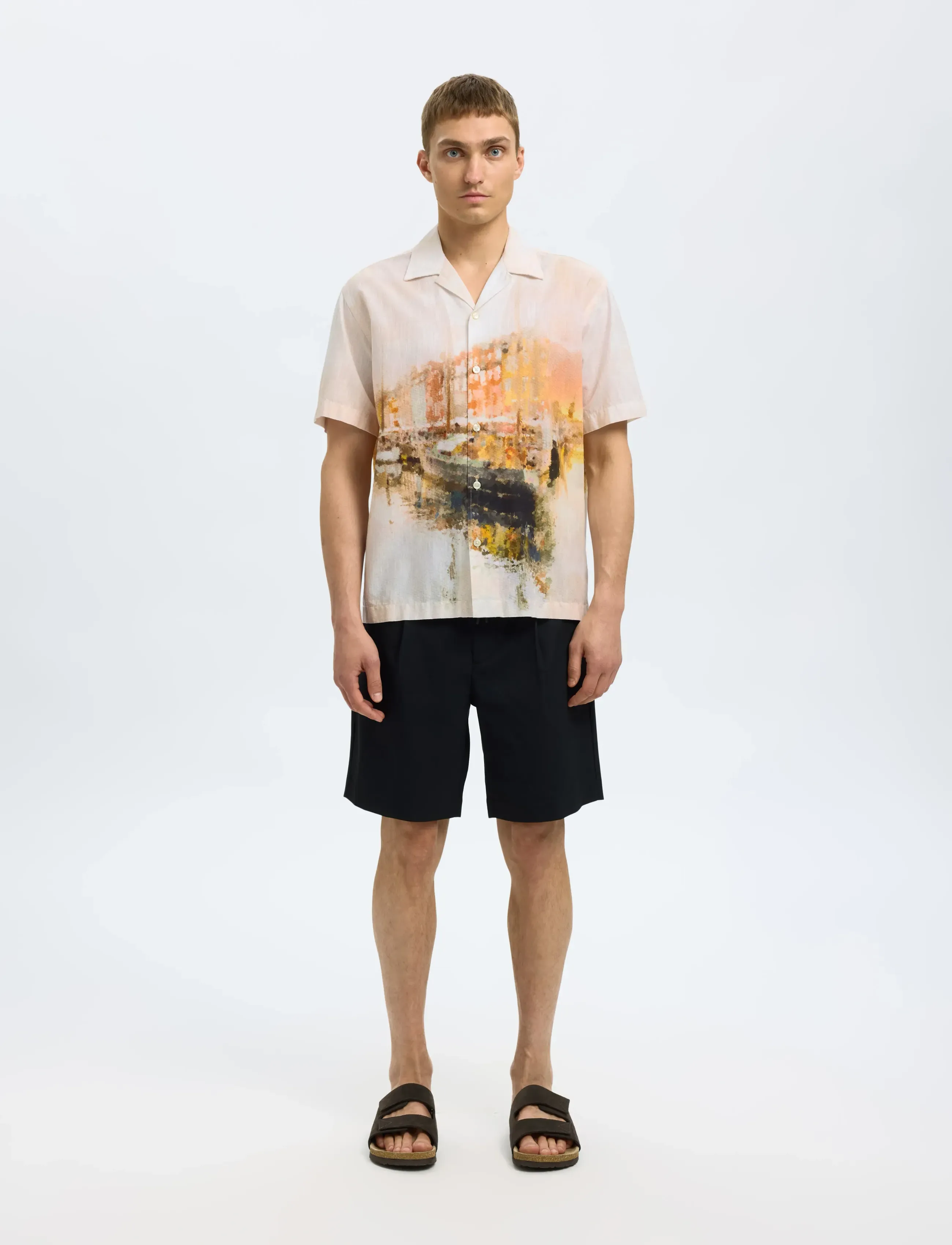 SELECTED Slhrlxcarl Aop Ss Shirt kortärmade skjortor herr – bild 5