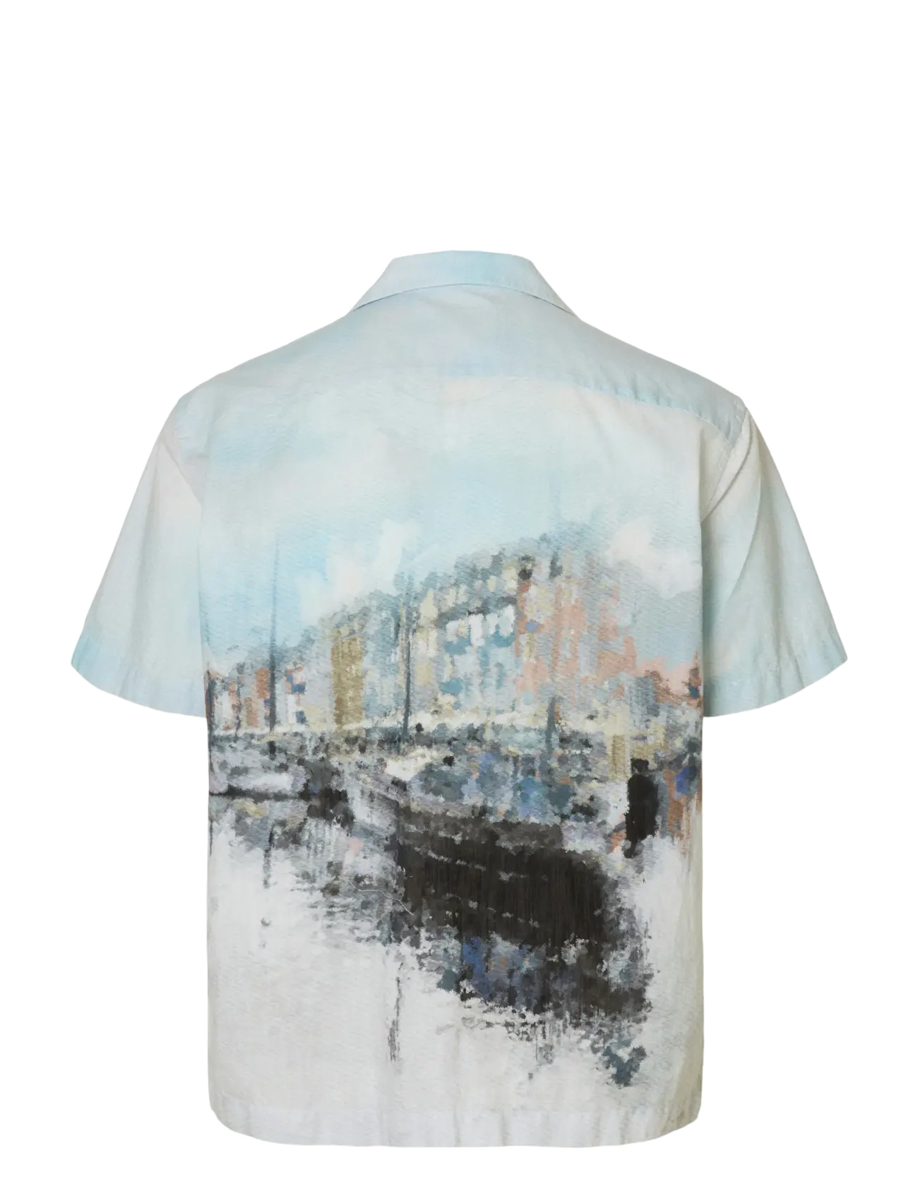 Selected - SLHRLXCARL AOP SS SHIRT - kurzarmhemden - cashmere blue - 2