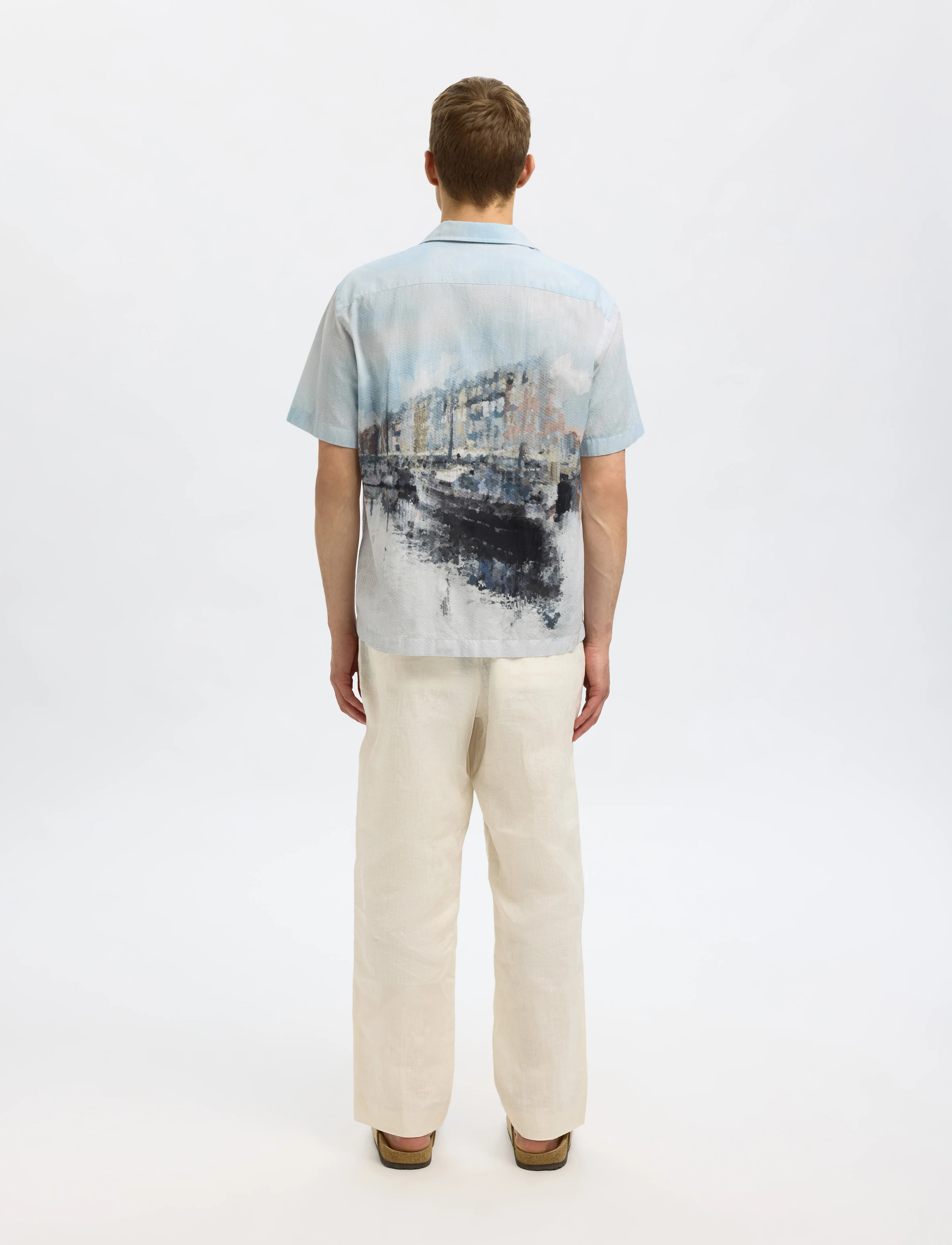 Selected - SLHRLXCARL AOP SS SHIRT - kurzarmhemden - cashmere blue - 3
