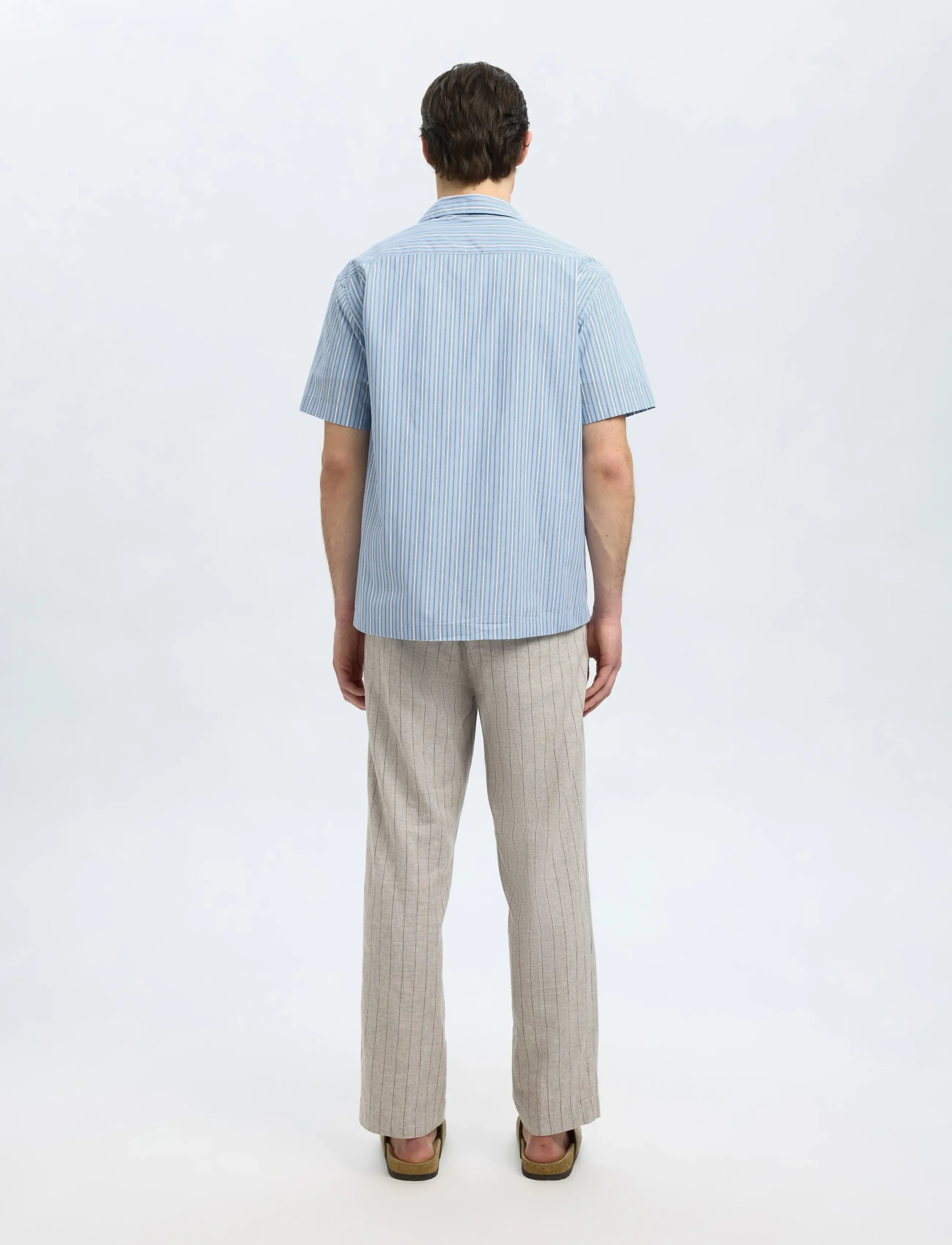 Selected - SLHRLXHOLGER MIX SS SHIRT - stribede skjorter - light blue - 2