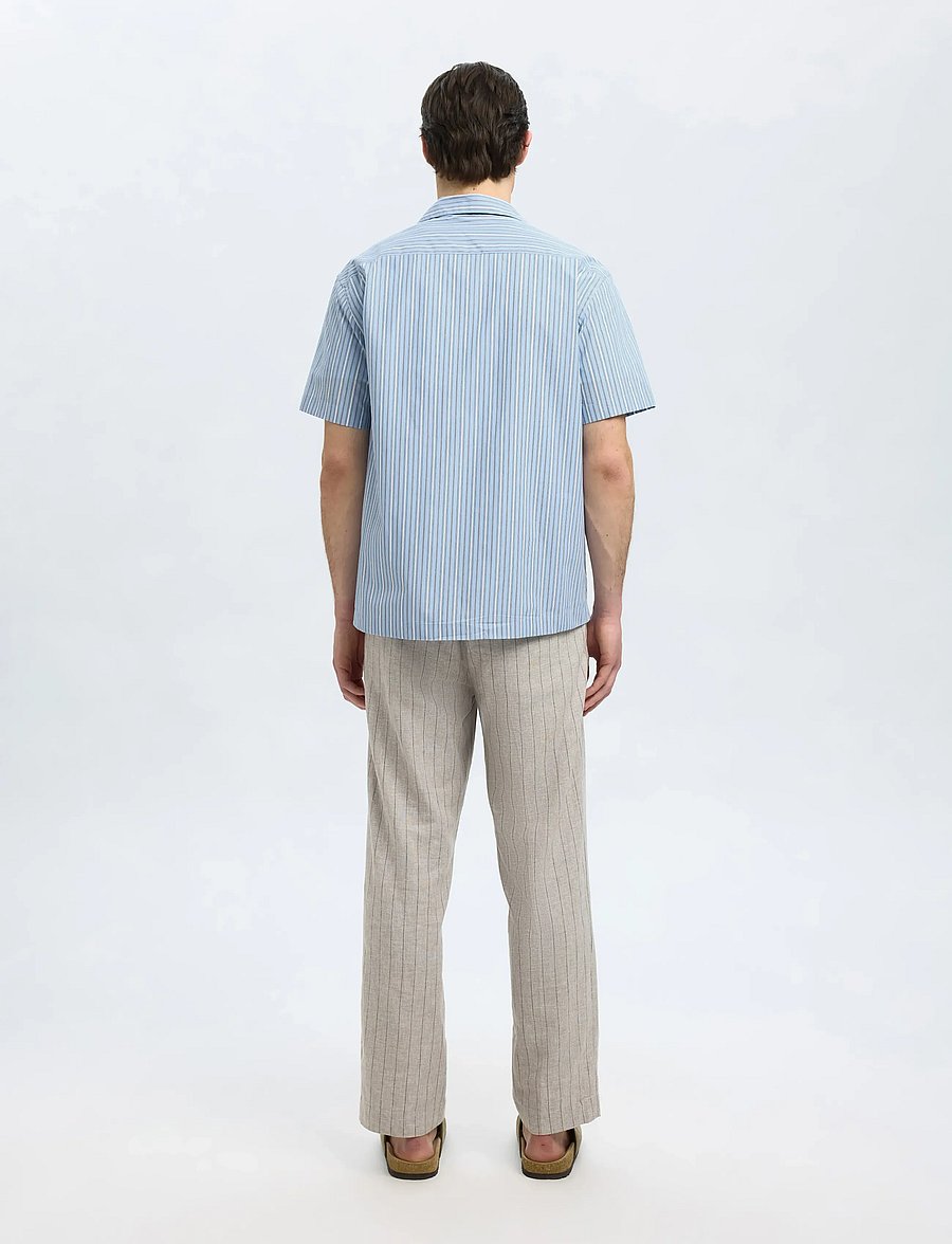 Selected - SLHRLXHOLGER MIX SS SHIRT - stribede skjorter - light blue - 2