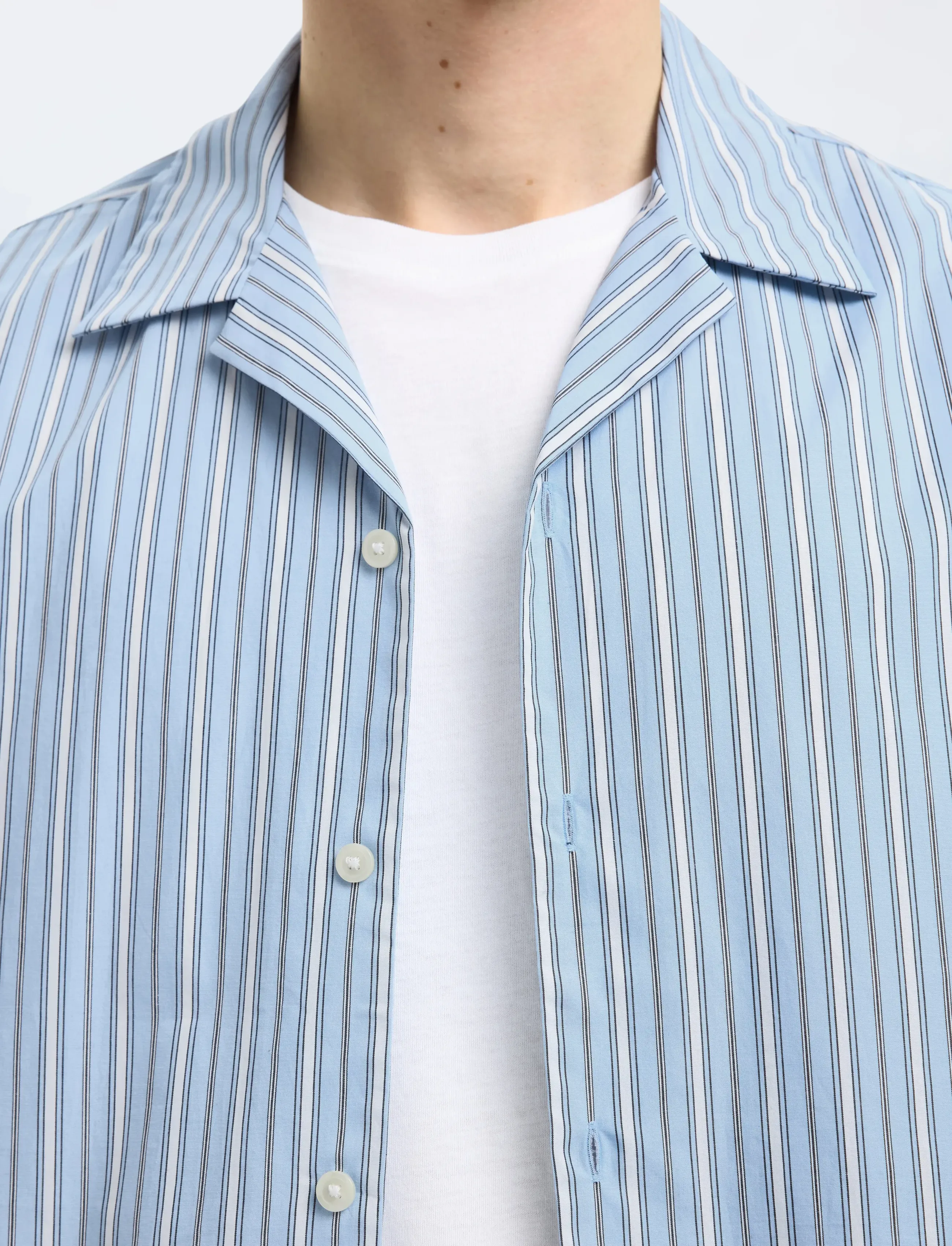 Selected - SLHRLXHOLGER MIX SS SHIRT - stribede skjorter - light blue - 5
