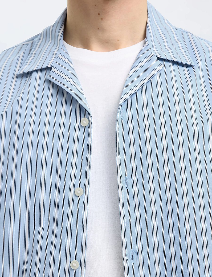 Selected - SLHRLXHOLGER MIX SS SHIRT - stribede skjorter - light blue - 5