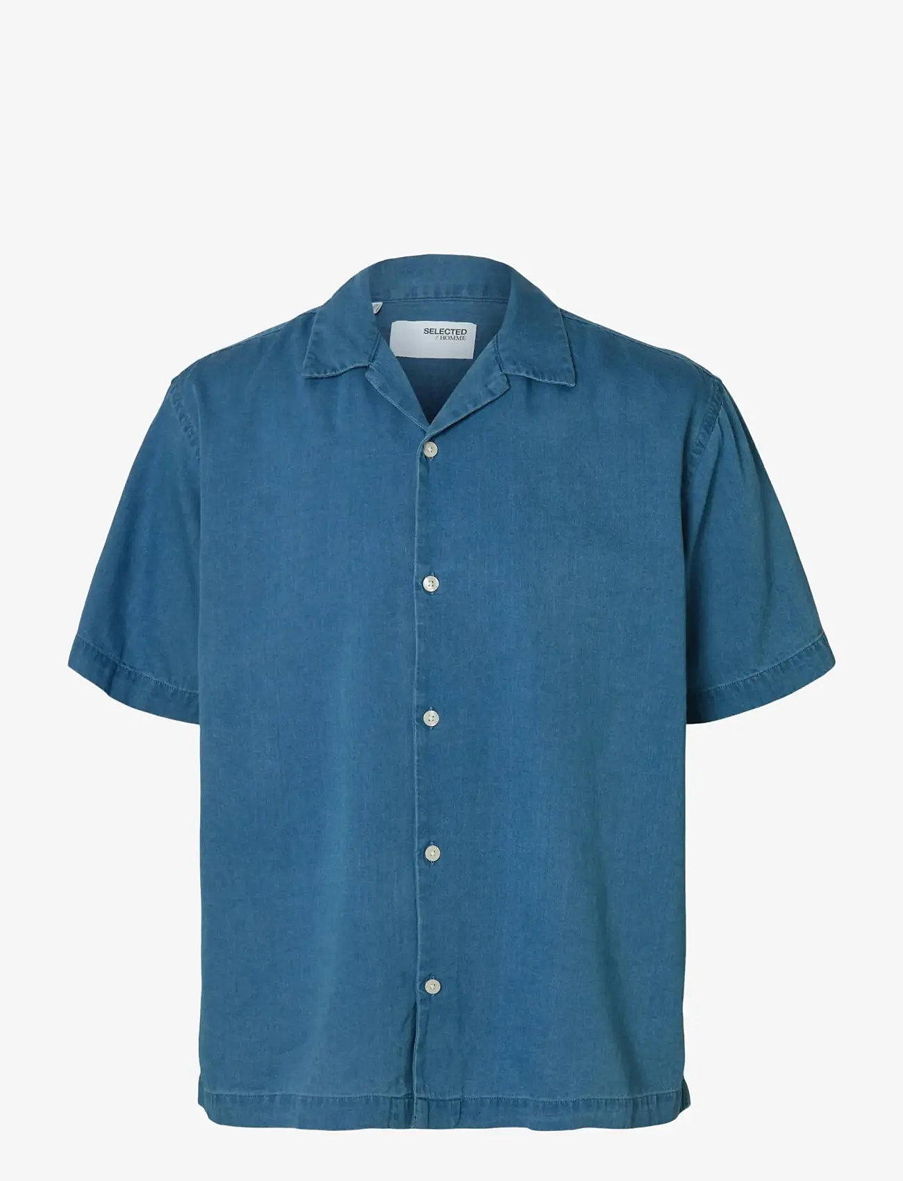 Selected - SLHRLXRICK DENIM SS SHIRT - medium blue denim - 1