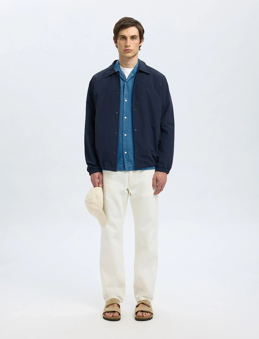 Selected - SLHRLXRICK DENIM SS SHIRT - medium blue denim - 5