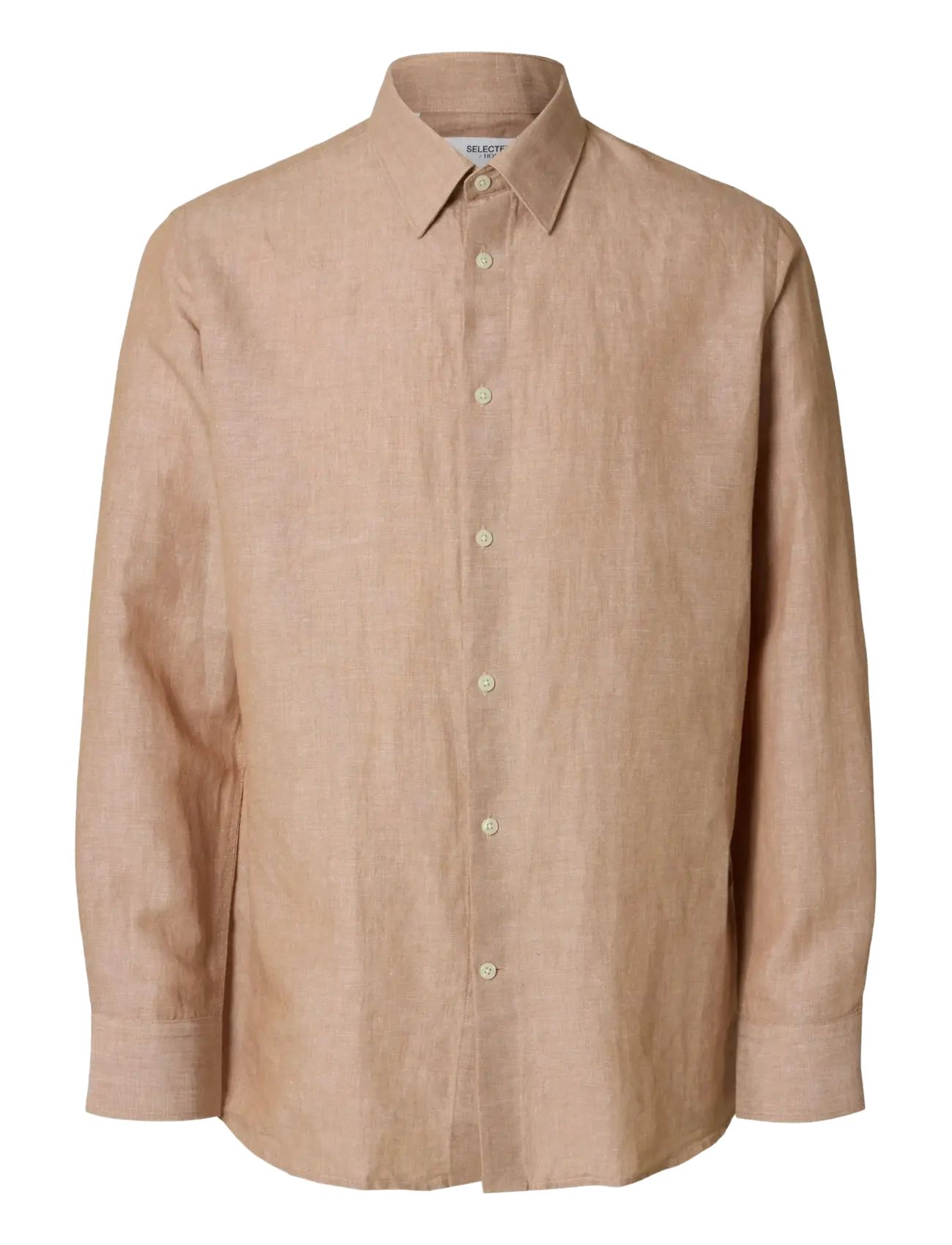Selected - SLHREGLEO MELANGE LS SHIRT CLASSIC - light brown melange - 1