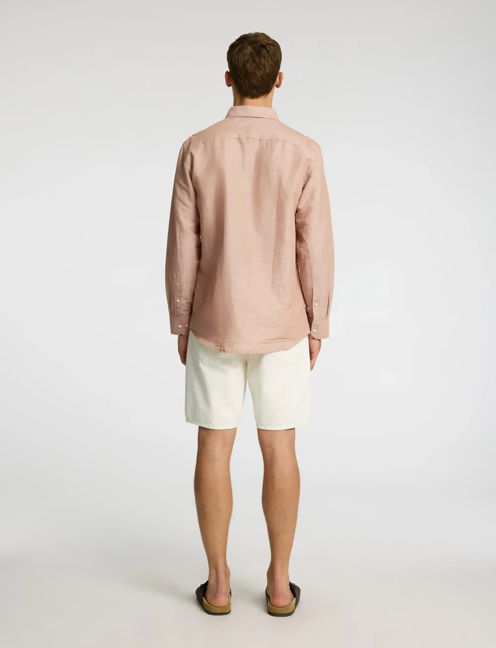 Selected - SLHREGLEO MELANGE LS SHIRT CLASSIC - linnen overhemden - light brown melange - 2