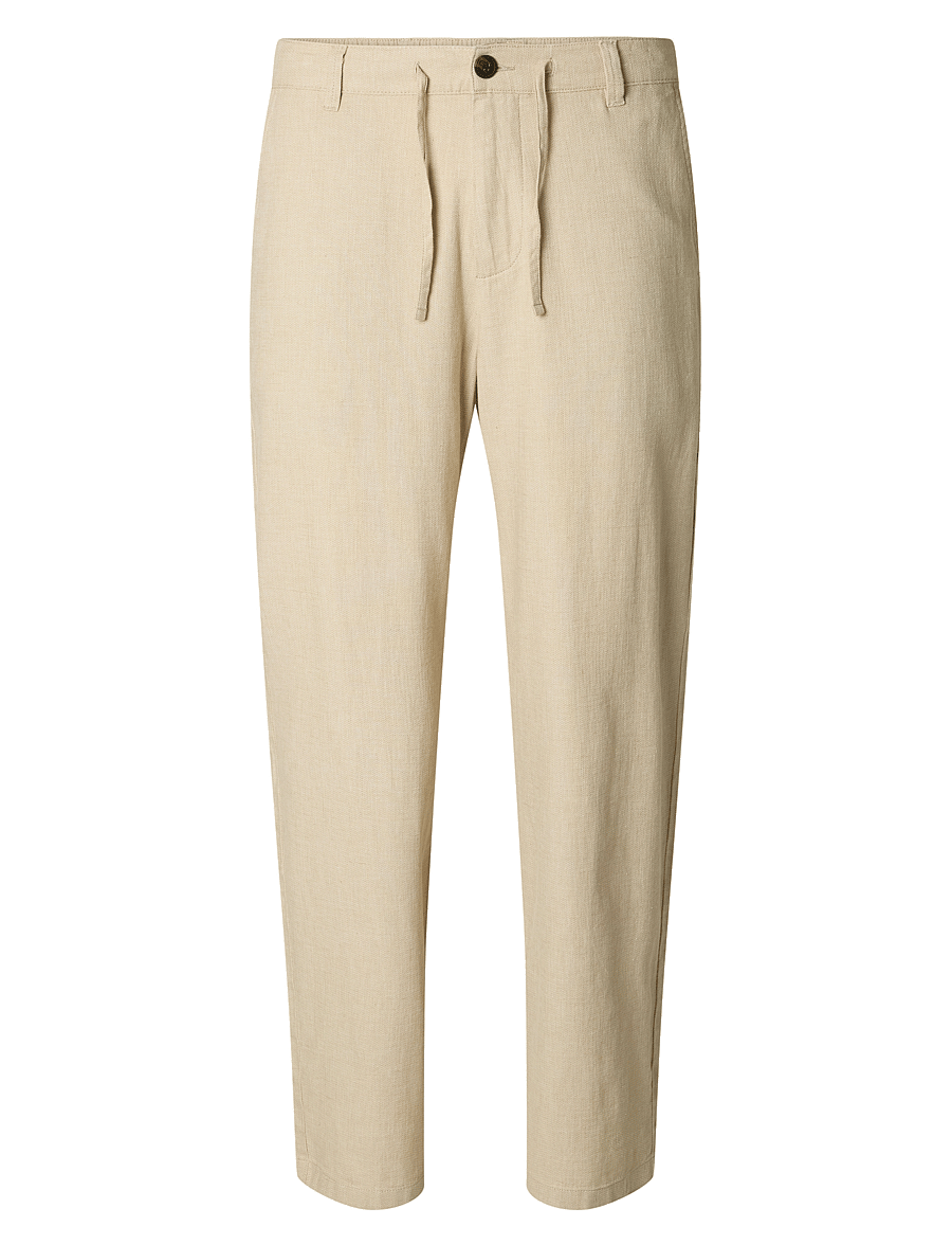 Selected - SLM220-LOOSE BRODY LINEN BLD PANT NOOS - leinenhosen - incense - 1