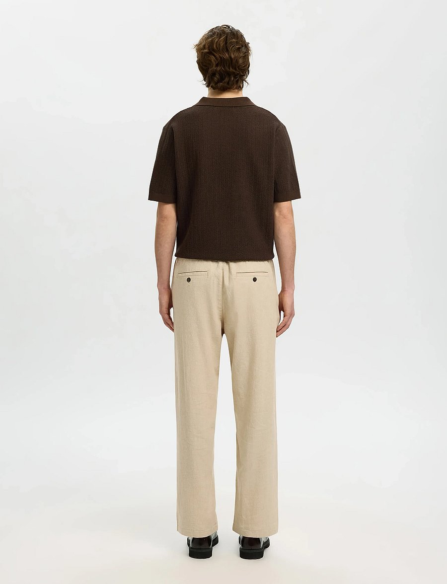 Selected - SLM220-LOOSE BRODY LINEN BLD PANT NOOS - leinenhosen - incense - 2