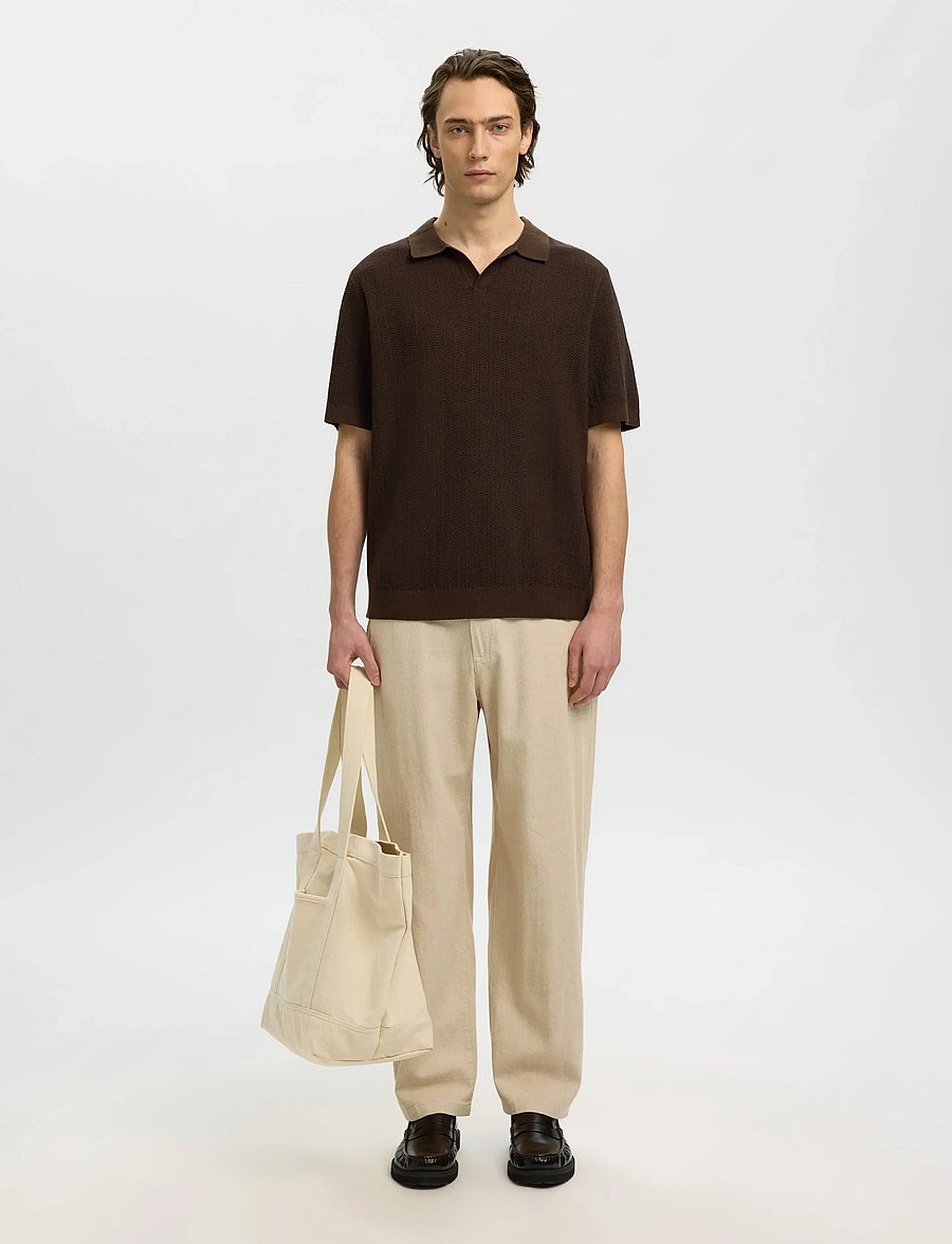 Selected - SLM220-LOOSE BRODY LINEN BLD PANT NOOS - leinenhosen - incense - 3