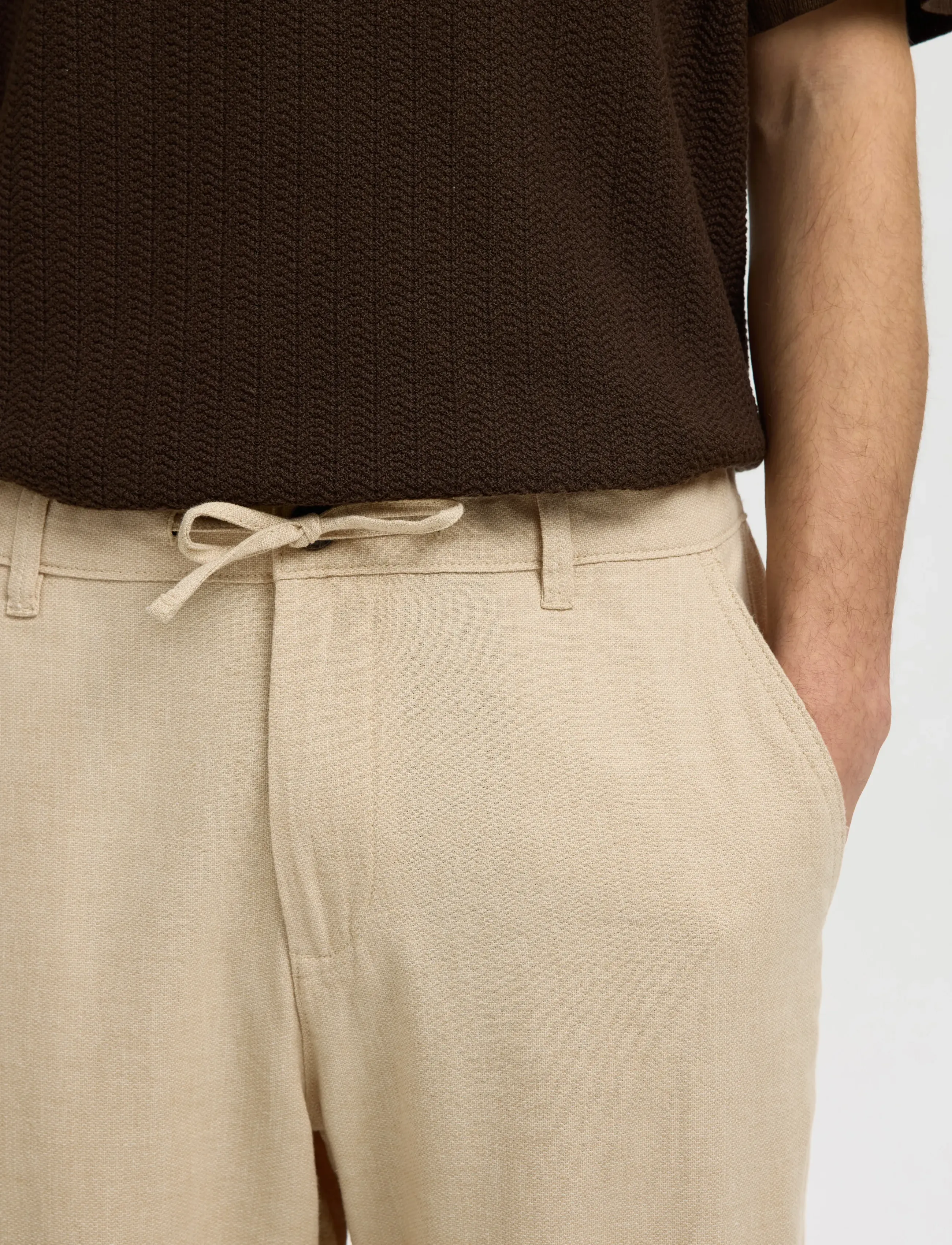 Selected - SLM220-LOOSE BRODY LINEN BLD PANT NOOS - leinenhosen - incense - 4
