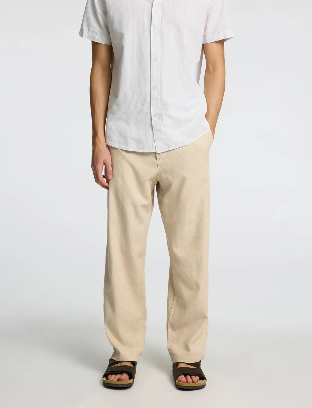 Selected - SLH220-LOOSE BRODY LINEN BLD PANT NOOS - linased püksid - incense - 5
