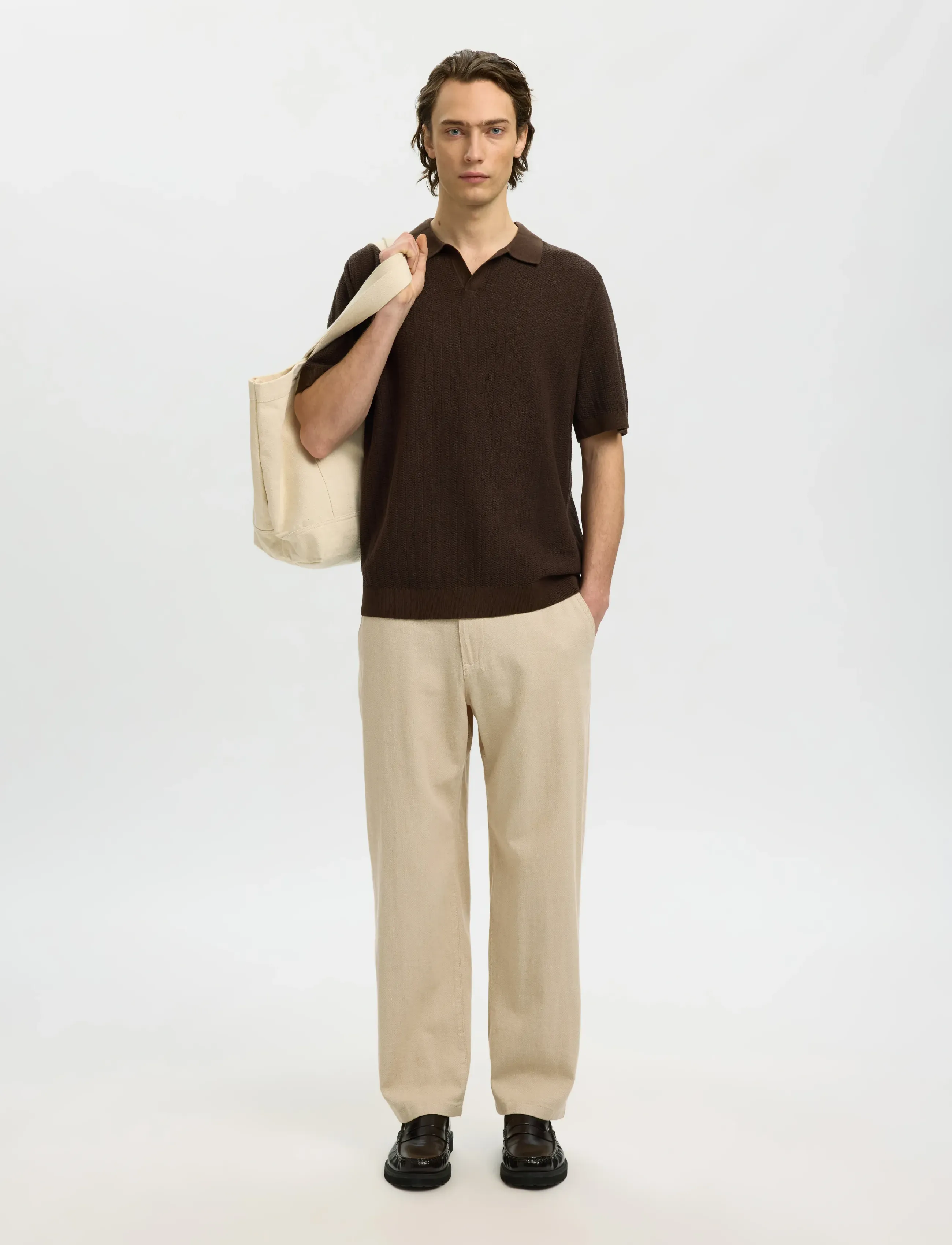 Selected - SLM220-LOOSE BRODY LINEN BLD PANT NOOS - leinenhosen - incense - 5