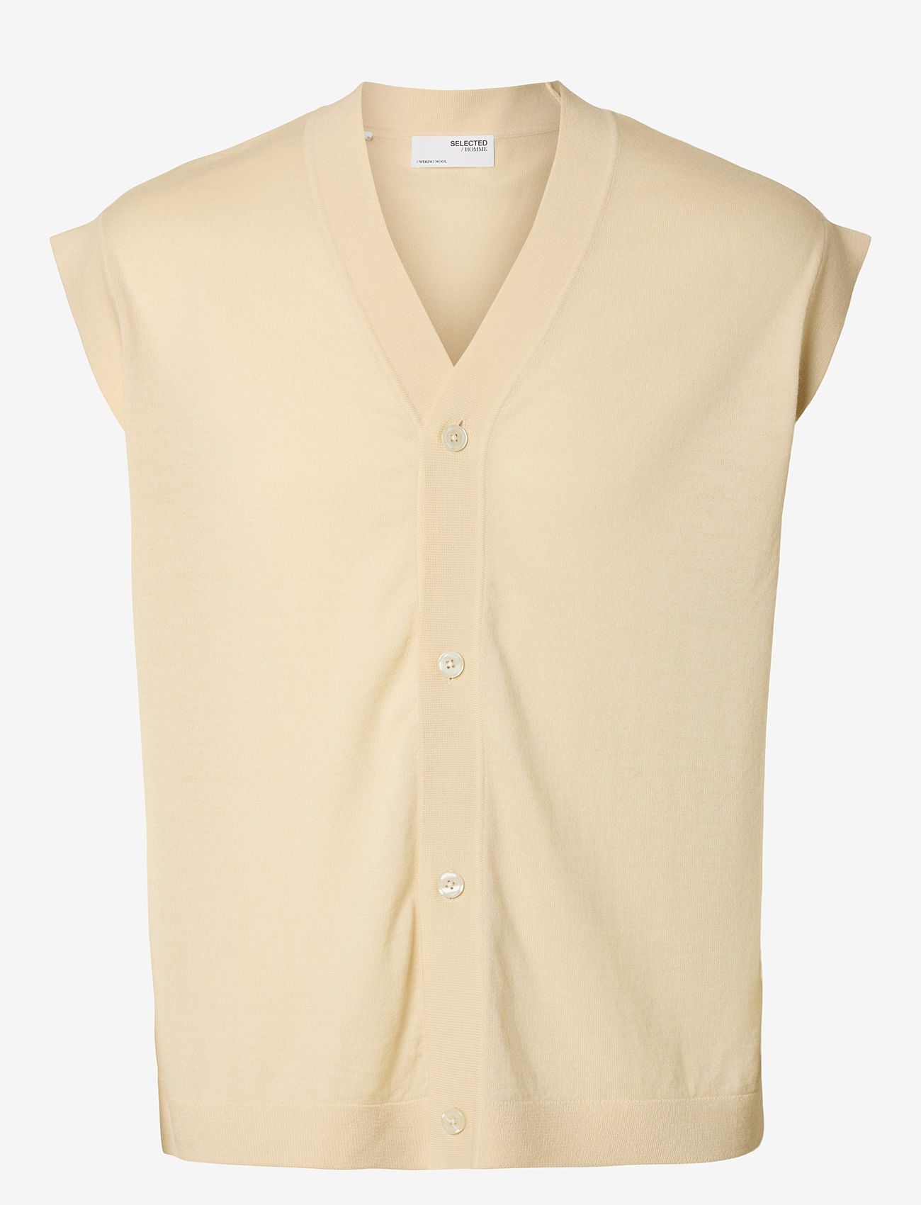 Selected - SLHTRAY KNIT MERINO VEST CARDIGAN EX - knitted vests - angora - 1