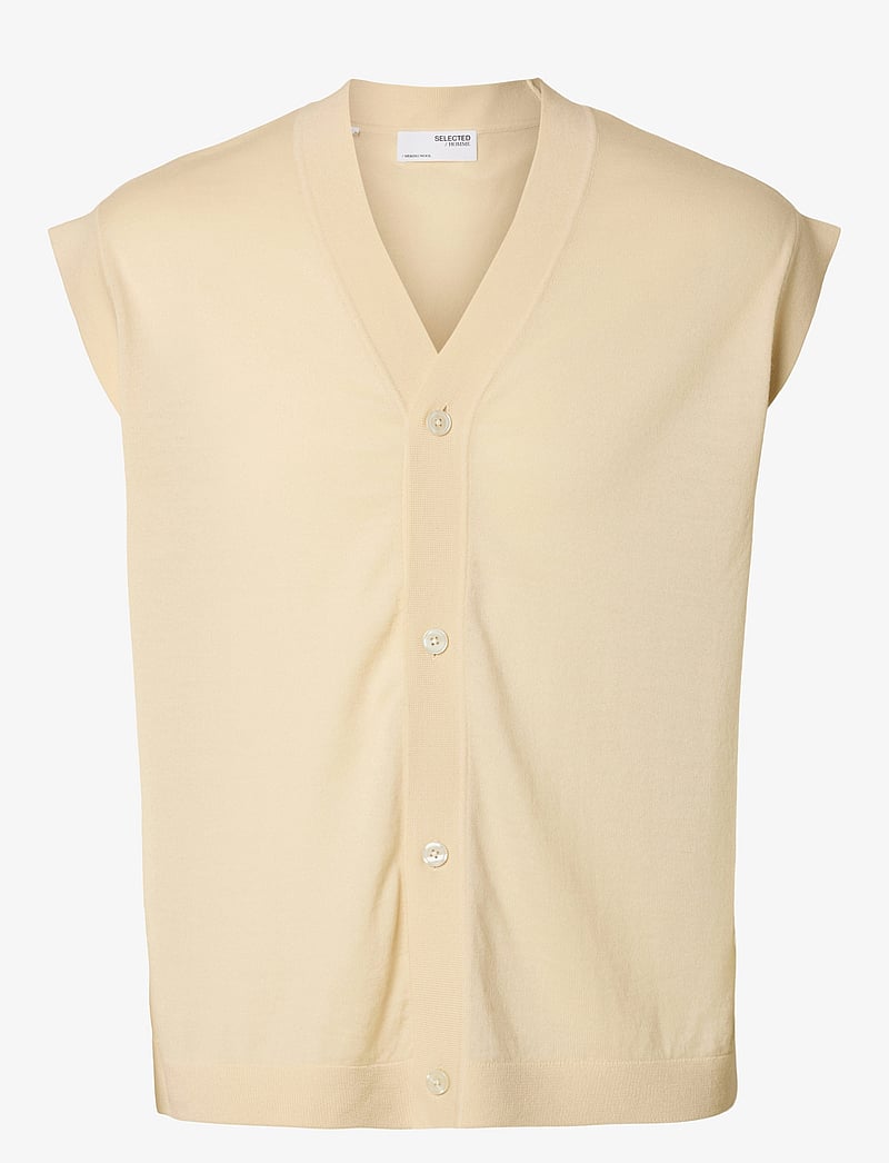 Selected - SLHTRAY KNIT MERINO VEST CARDIGAN EX - strikveste - angora - 1