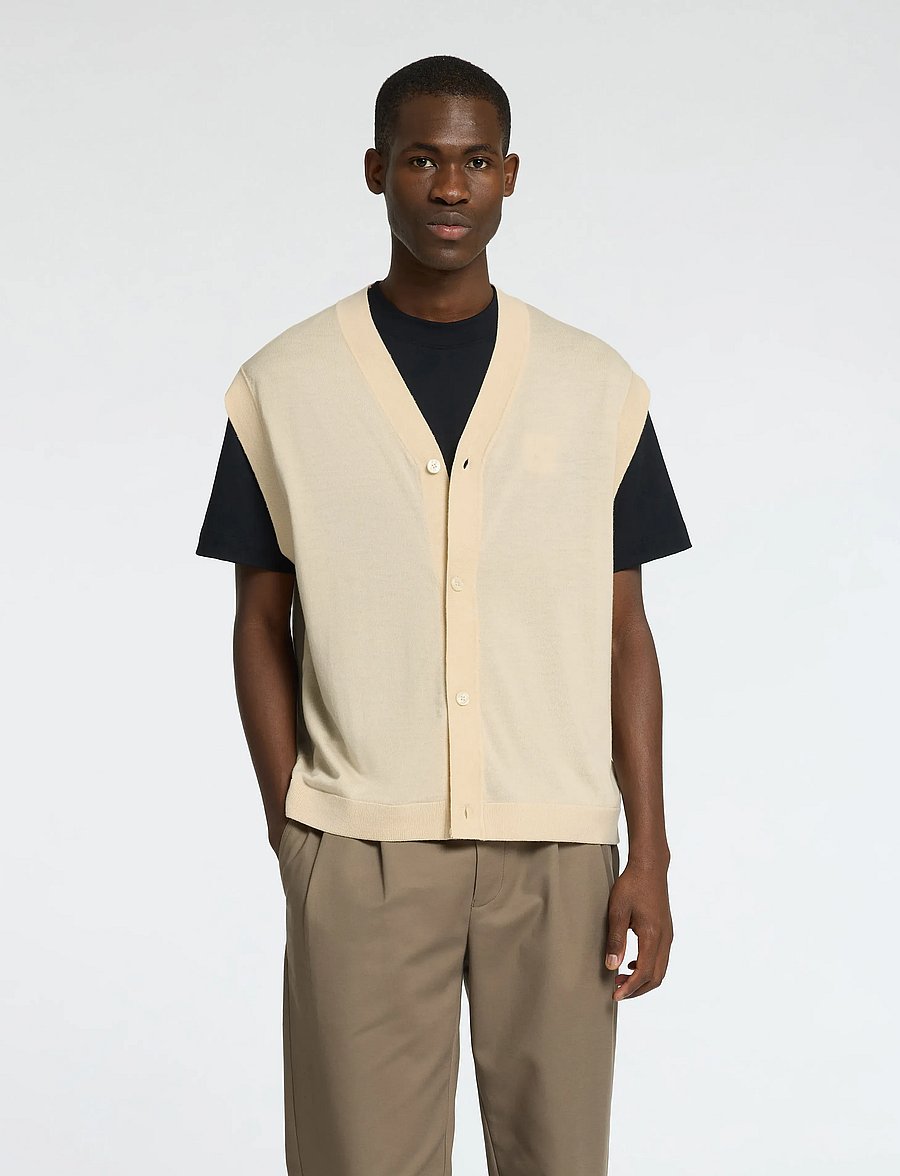 Selected - SLHTRAY KNIT MERINO VEST CARDIGAN EX - vestes tricot - angora - 0