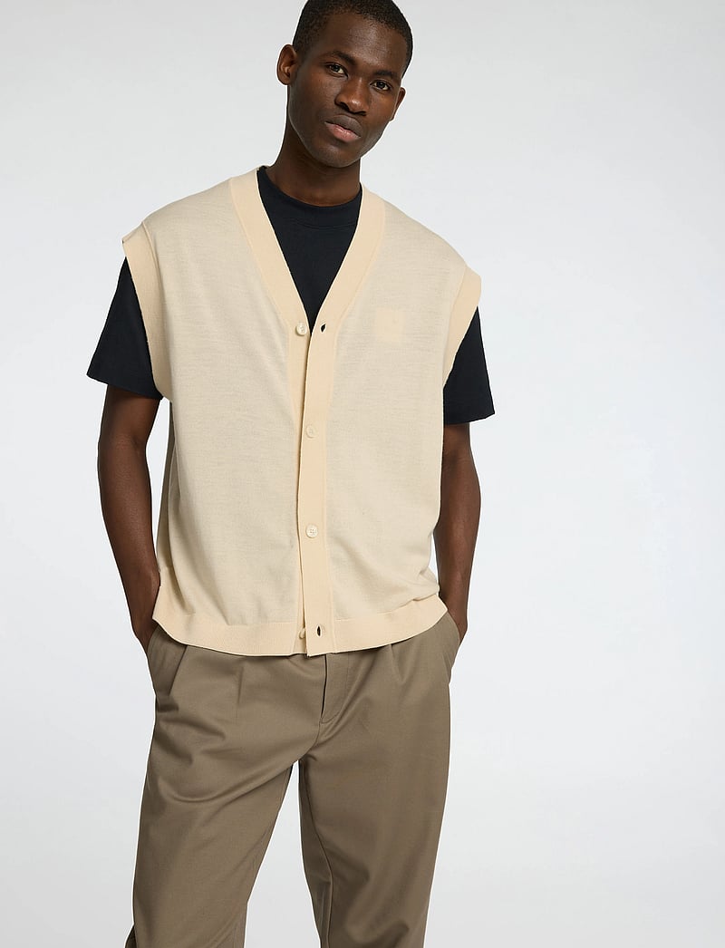 Selected - SLHTRAY KNIT MERINO VEST CARDIGAN EX - strikveste - angora - 3