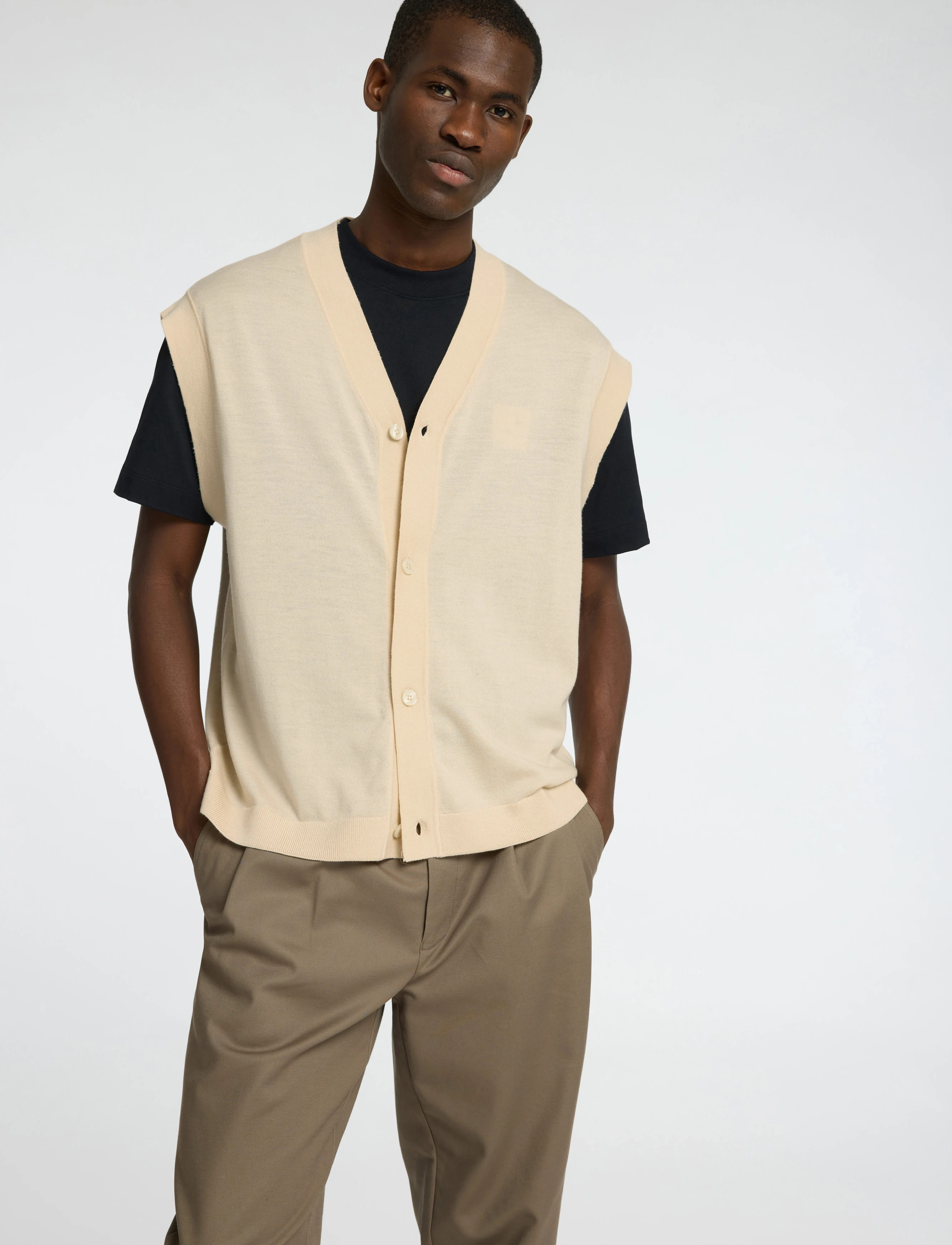Selected - SLHTRAY KNIT MERINO VEST CARDIGAN EX - vestes tricot - angora - 3