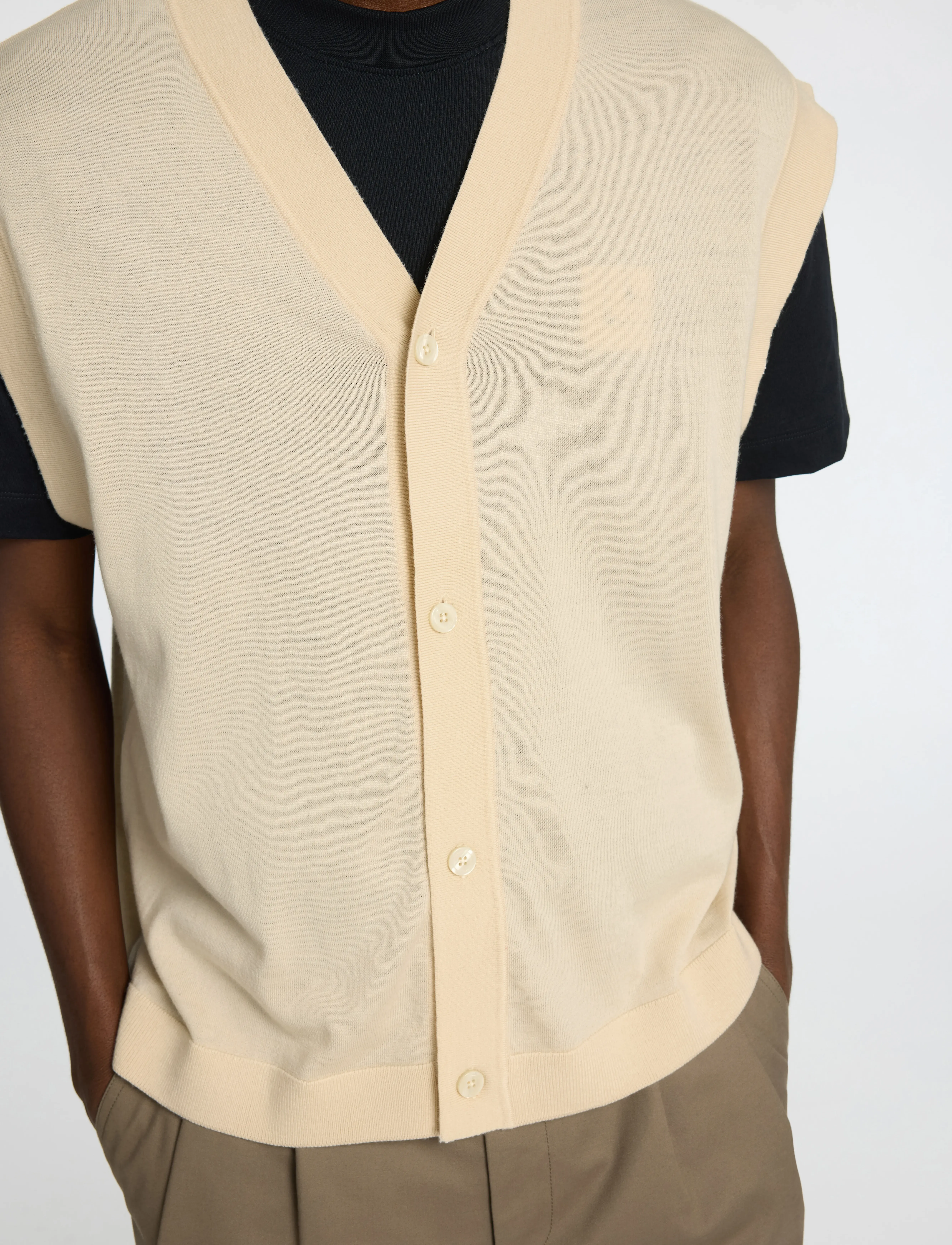 Selected - SLHTRAY KNIT MERINO VEST CARDIGAN EX - vestes tricot - angora - 4