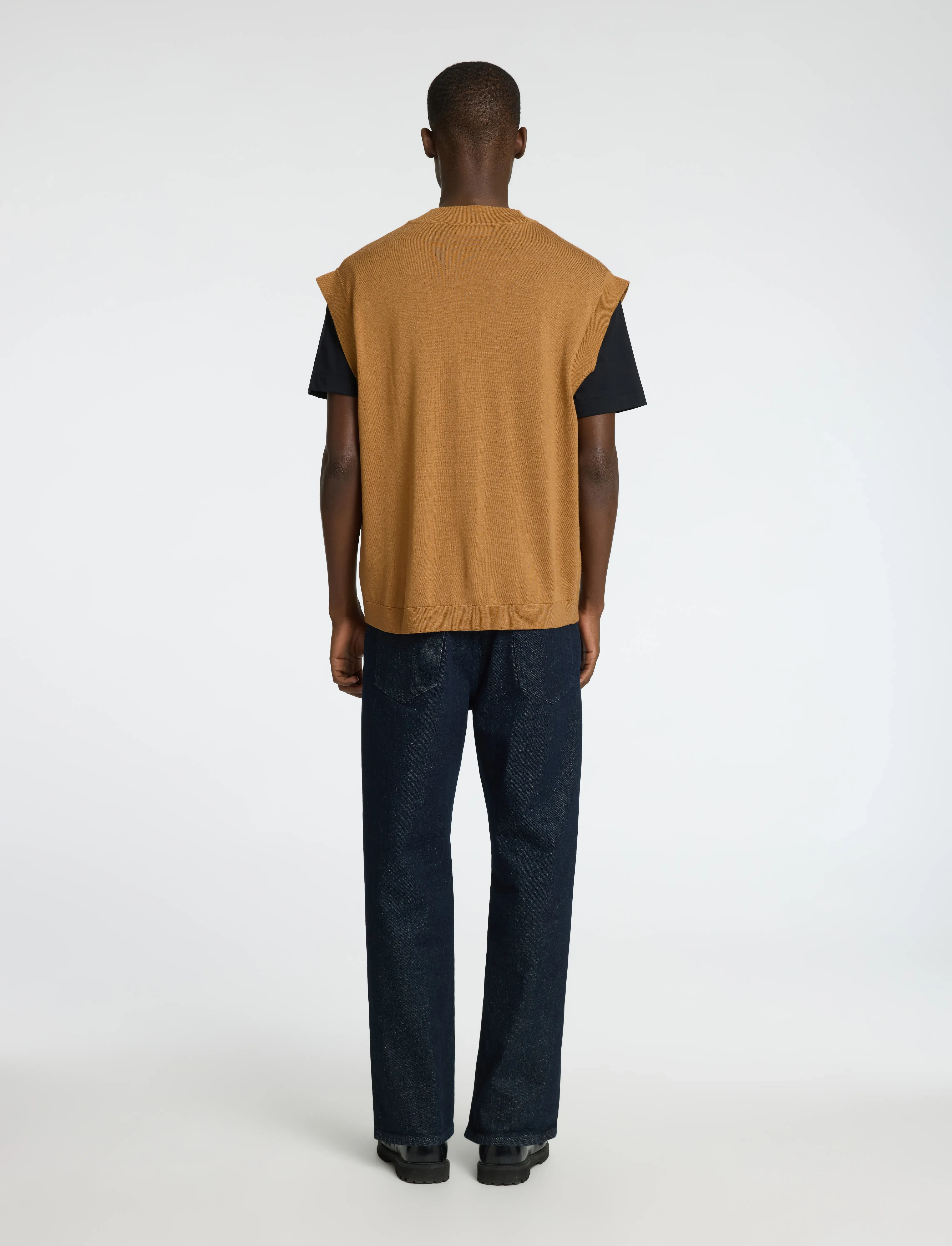 Selected - SLHTRAY KNIT MERINO VEST CARDIGAN EX - strikveste - chipmunk - 2