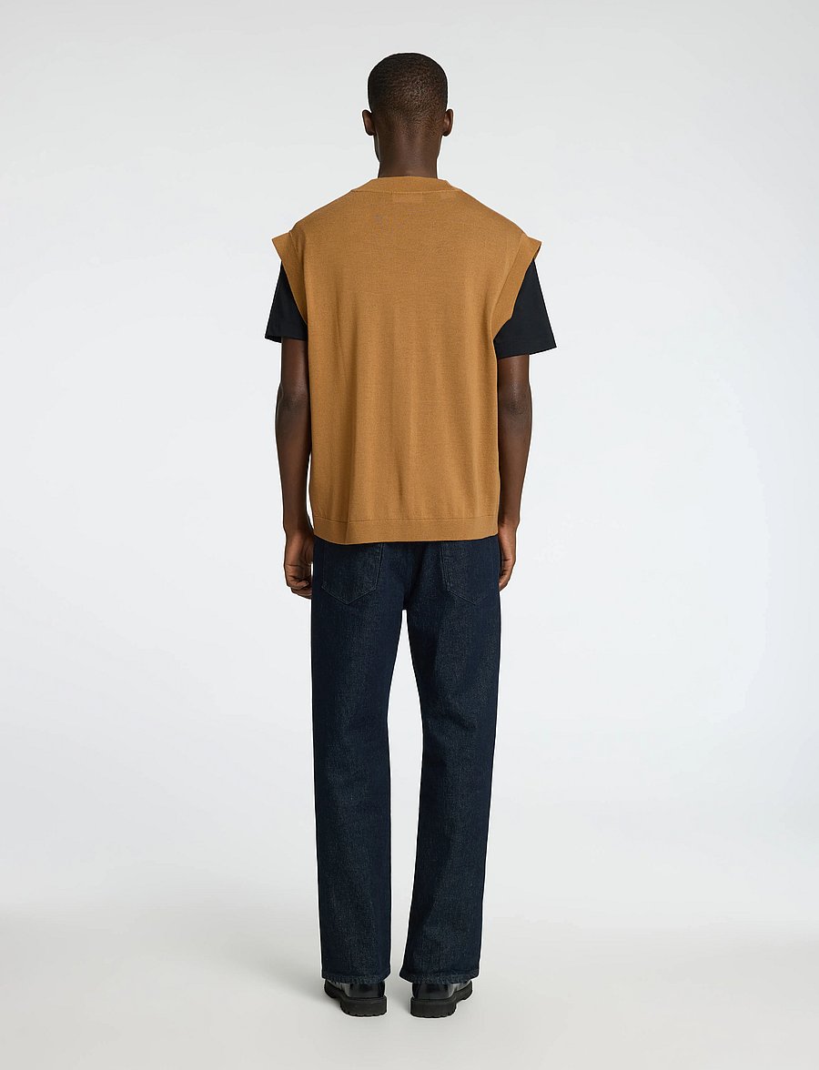 Selected - SLHTRAY KNIT MERINO VEST CARDIGAN EX - strickwesten - chipmunk - 2