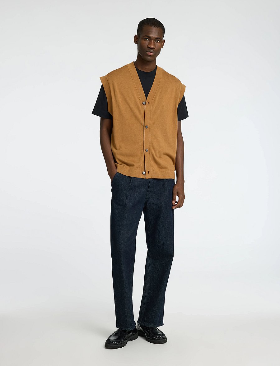 Selected - SLHTRAY KNIT MERINO VEST CARDIGAN EX - strickwesten - chipmunk - 3
