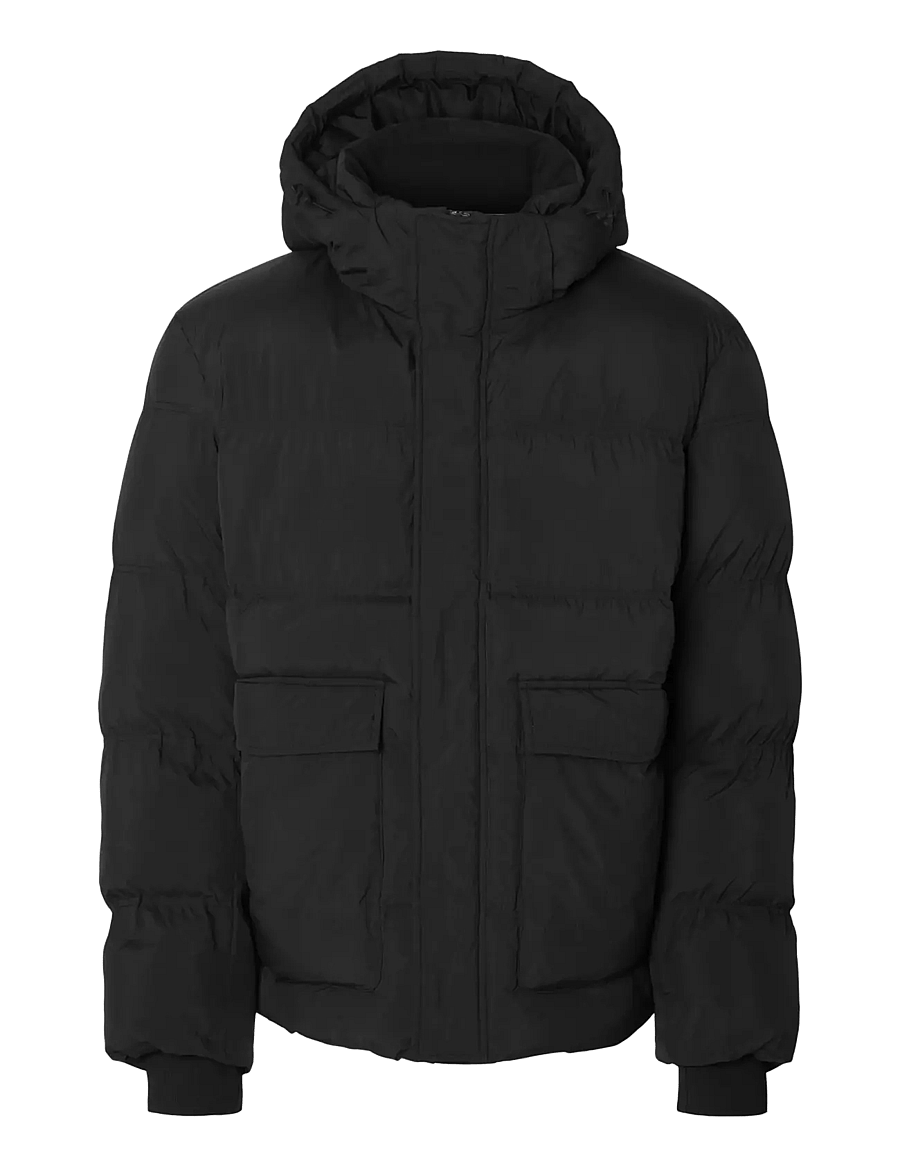 Selected - SLHANDERS PUFFER #S - dunjakker - black - 1