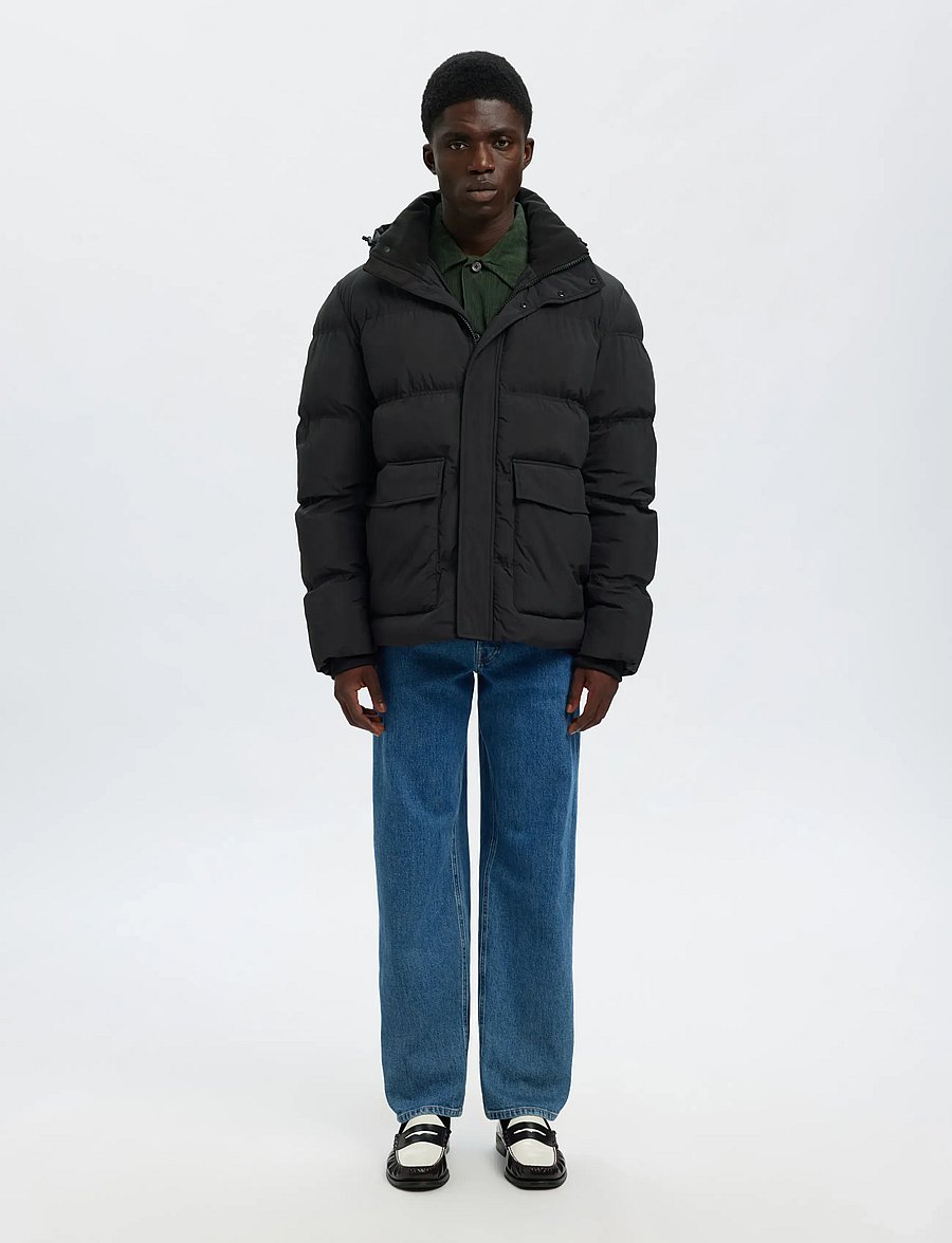 Selected - SLHANDERS PUFFER #S - dunjakker - black - 4