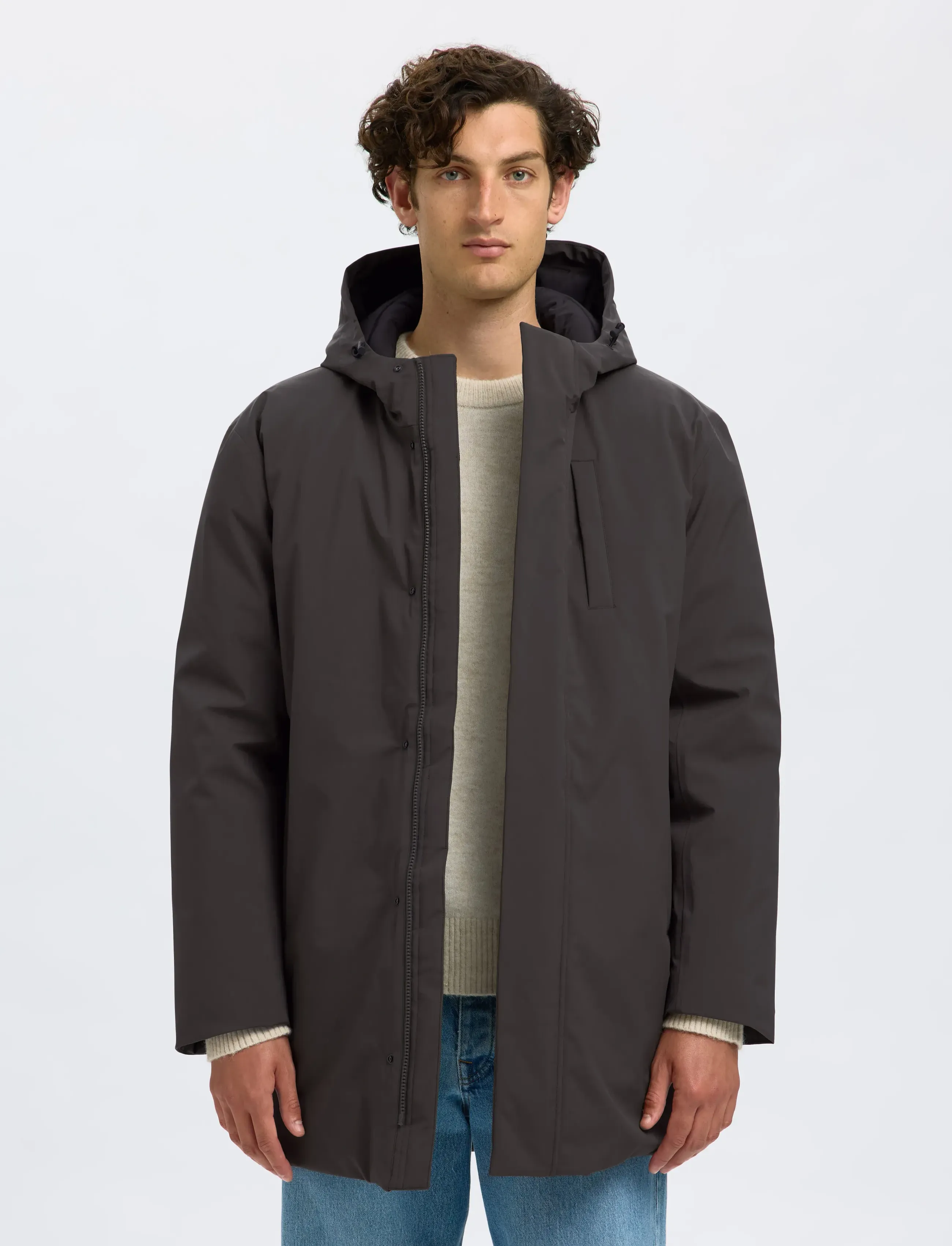 Selected Slhfranklin Urban Tech Parka Noos, Mænd, Urban Tech Parka, Brun, Str: XXL