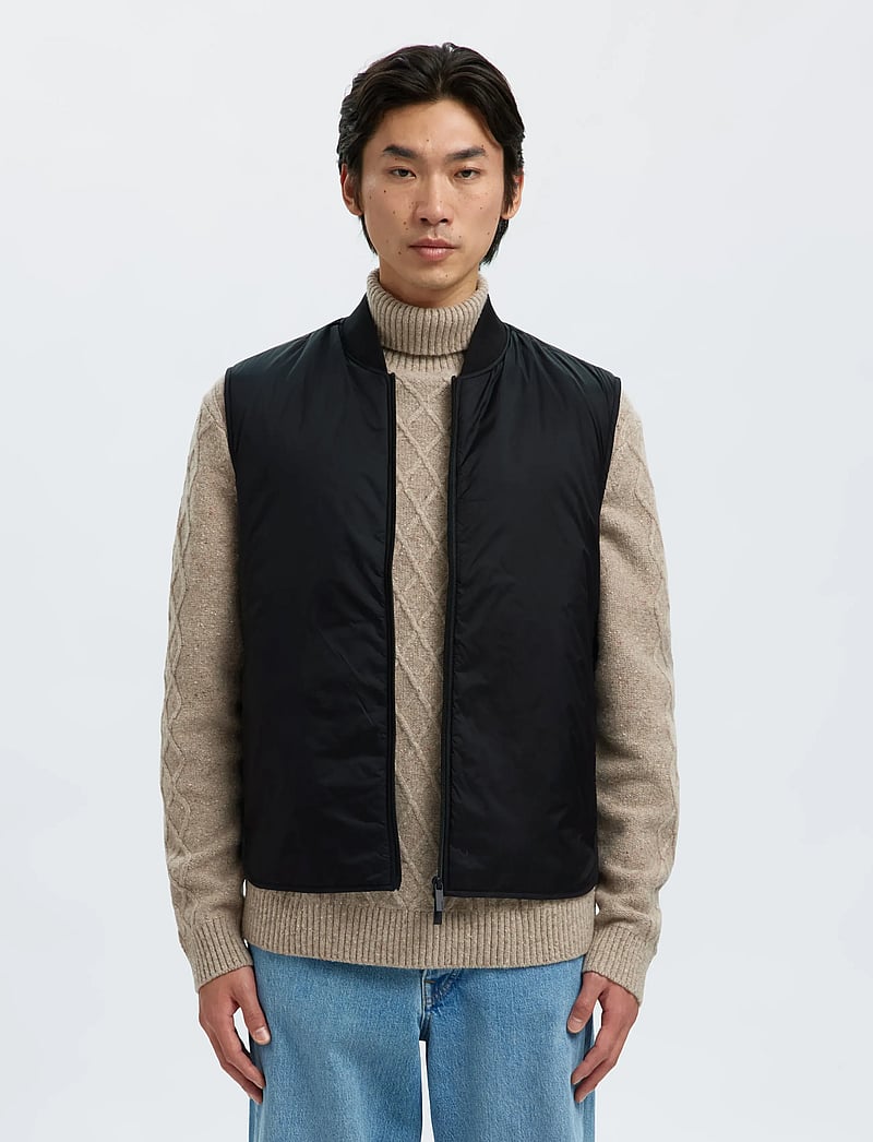 Selected - SLHTHOMAS GILET NOOS - veste - black - 0