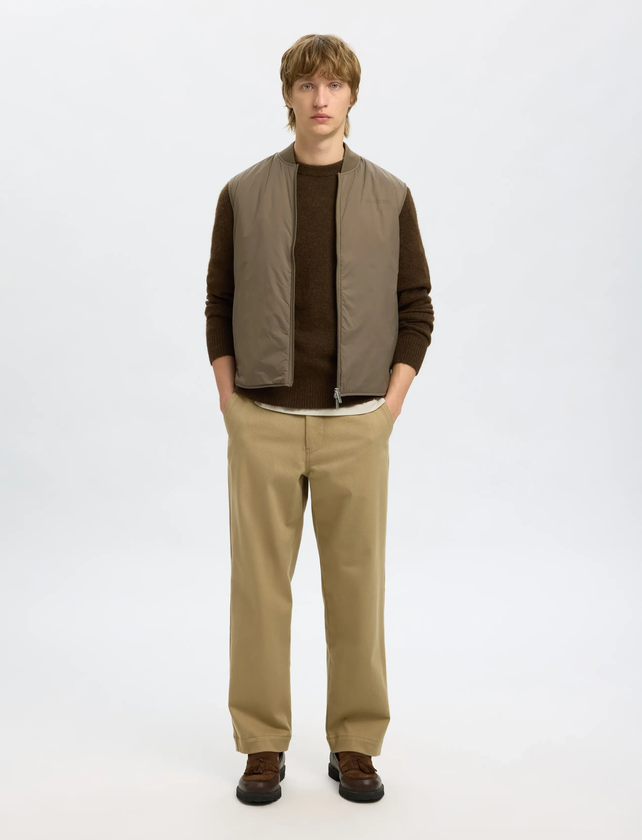 Selected - SLHTHOMAS GILET NOOS - veste - fallen rock - 3