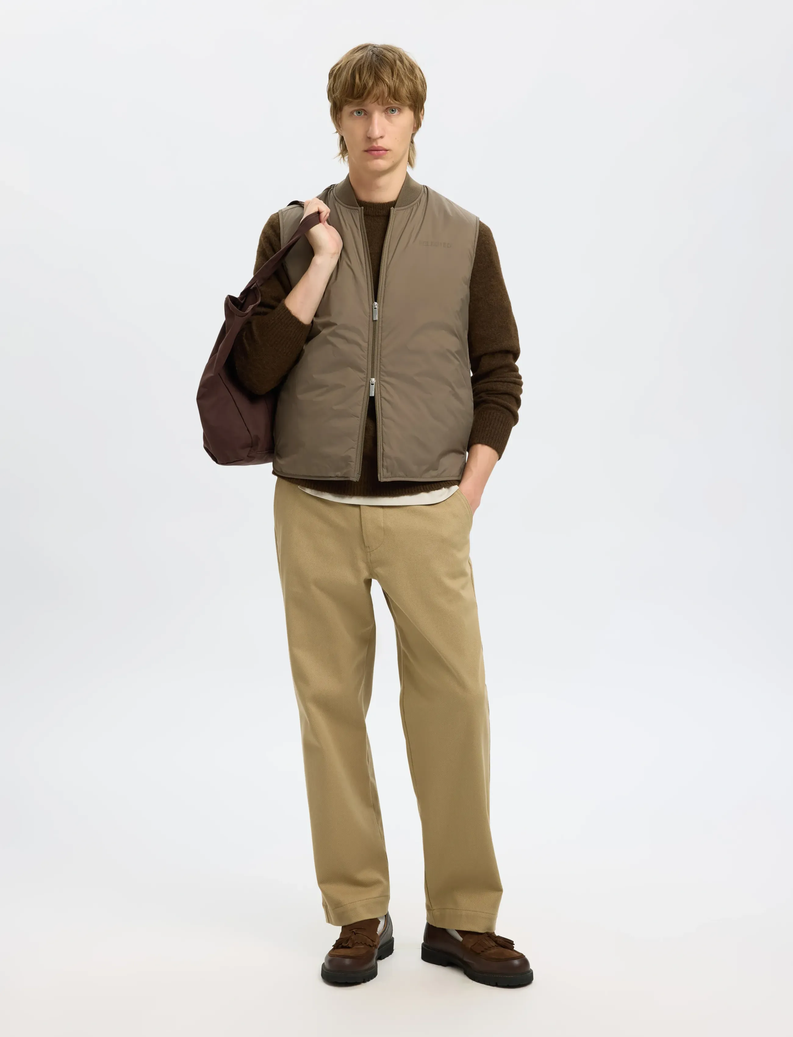 Selected - SLHTHOMAS GILET NOOS - veste - fallen rock - 5