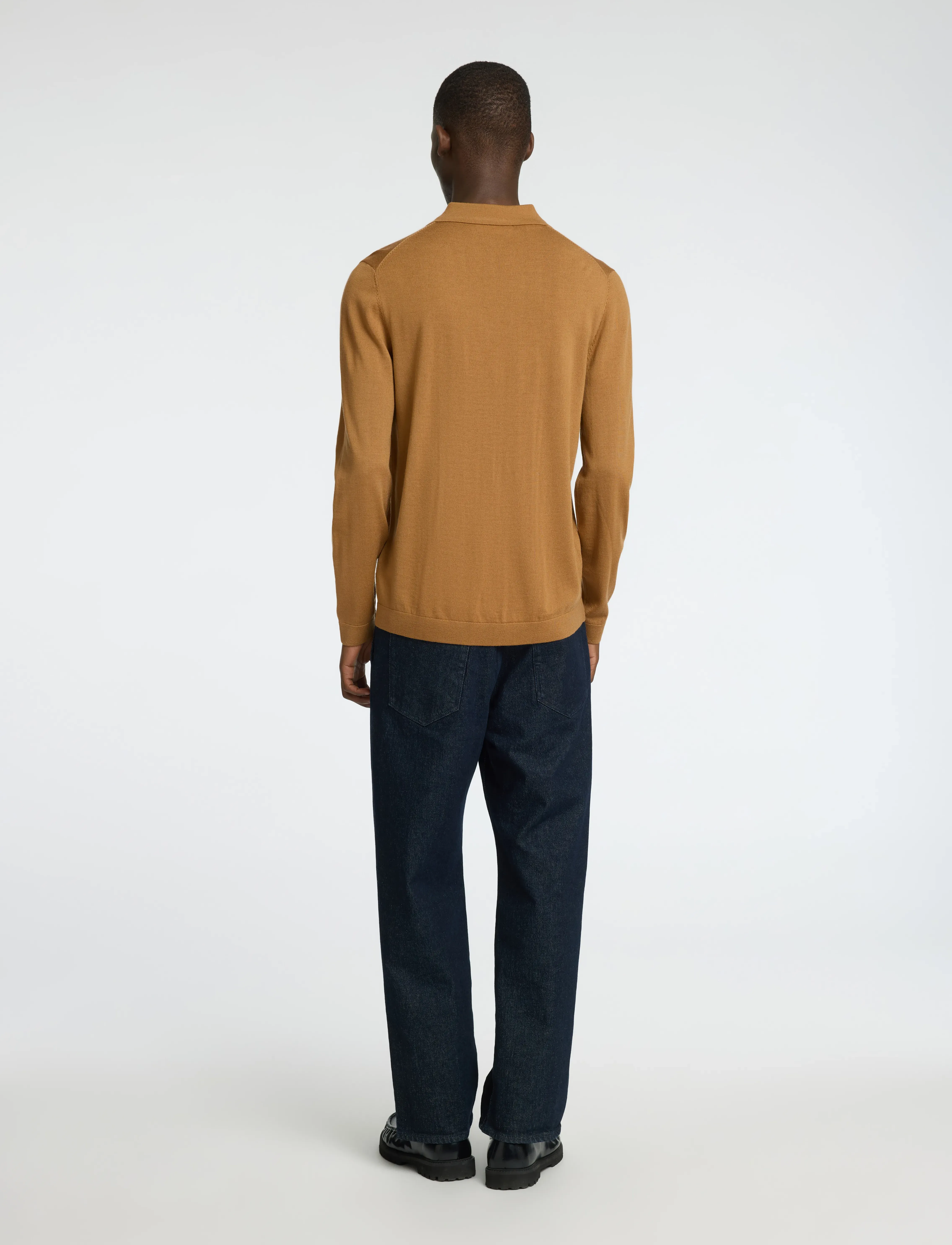 Selected - SLHTRAY LS KNIT MERINO SC POLO EX - chipmunk - 2
