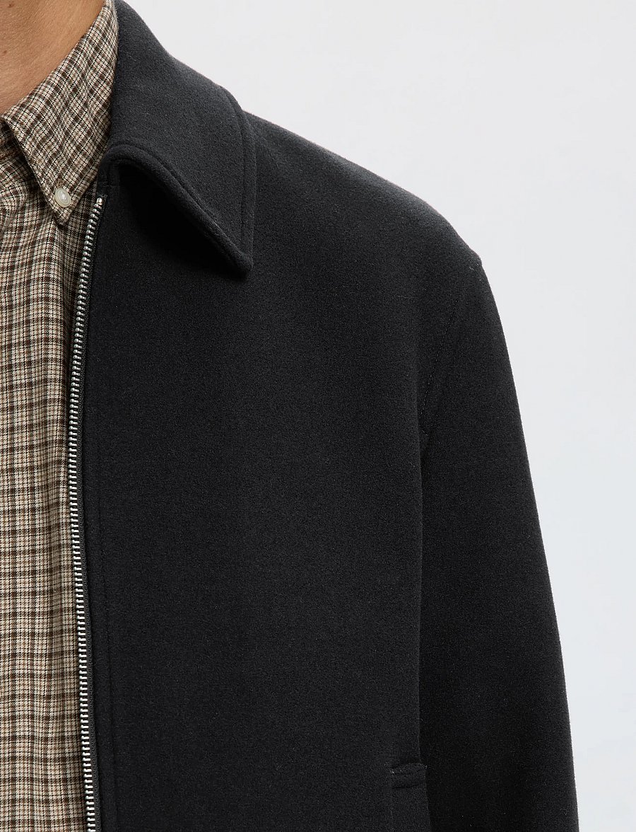 Selected - SLMPHILIP WOOL BLEND JKT NOOS - winter jackets - black - 4
