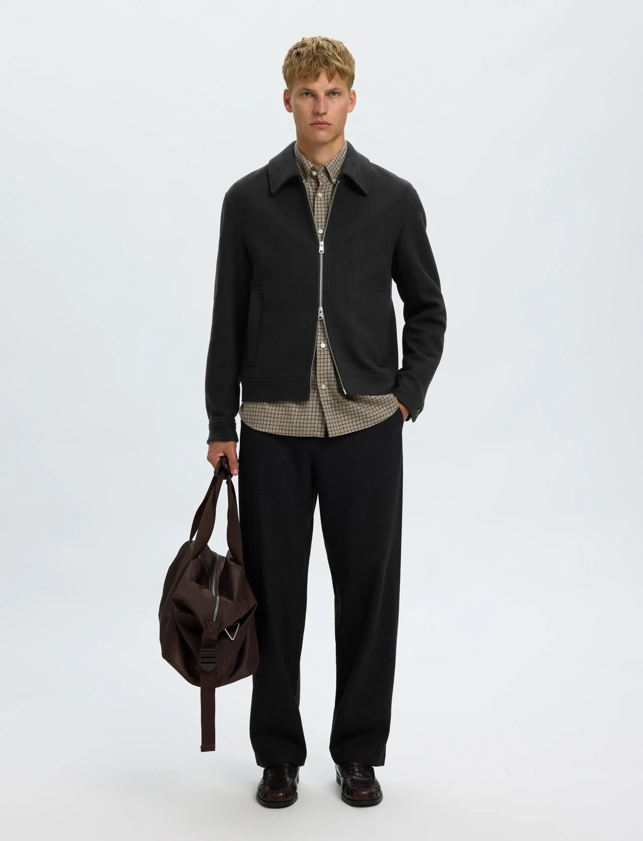 Selected - SLMPHILIP WOOL BLEND JKT NOOS - winter jackets - black - 5