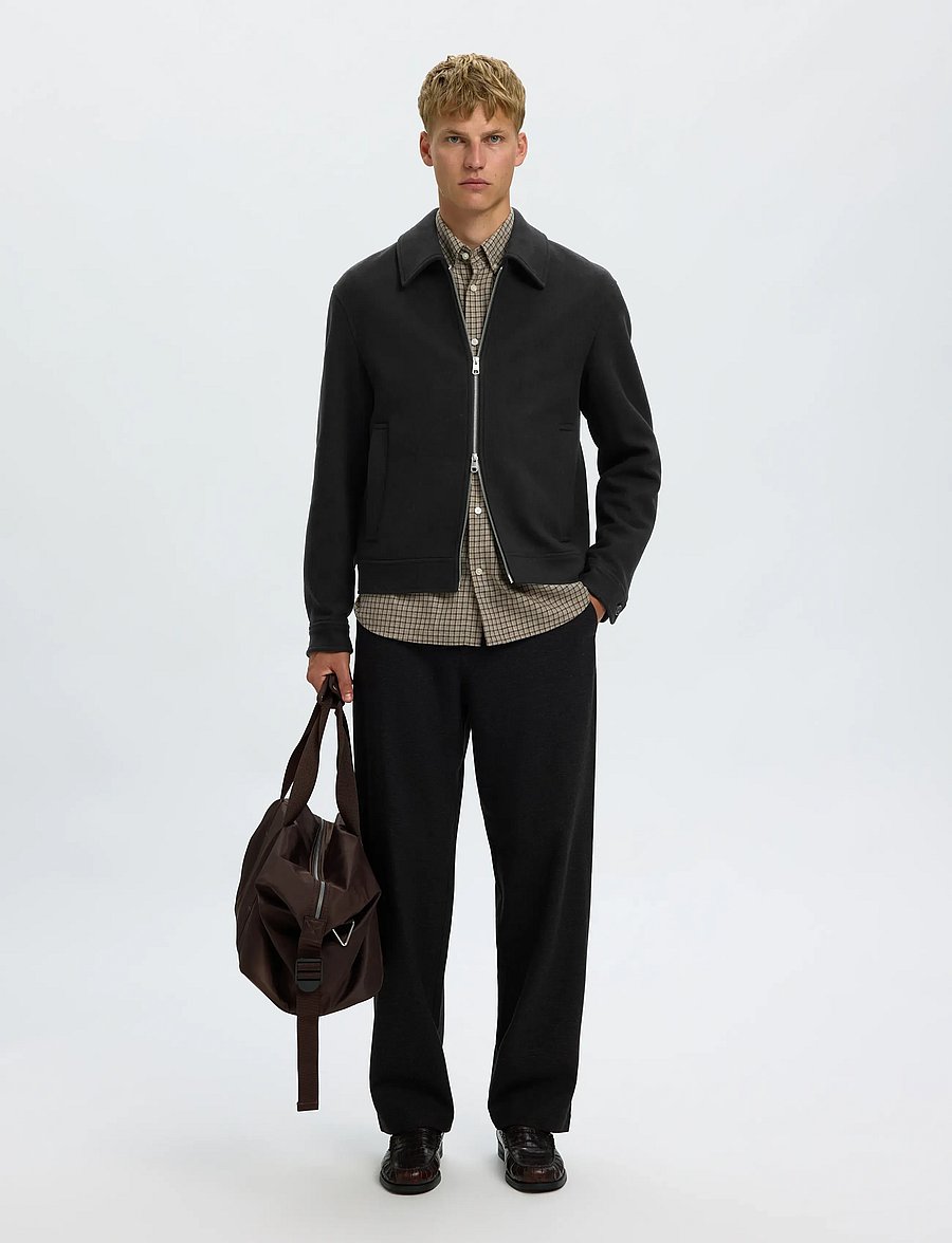 Selected - SLMPHILIP WOOL BLEND JKT NOOS - winter jackets - black - 5
