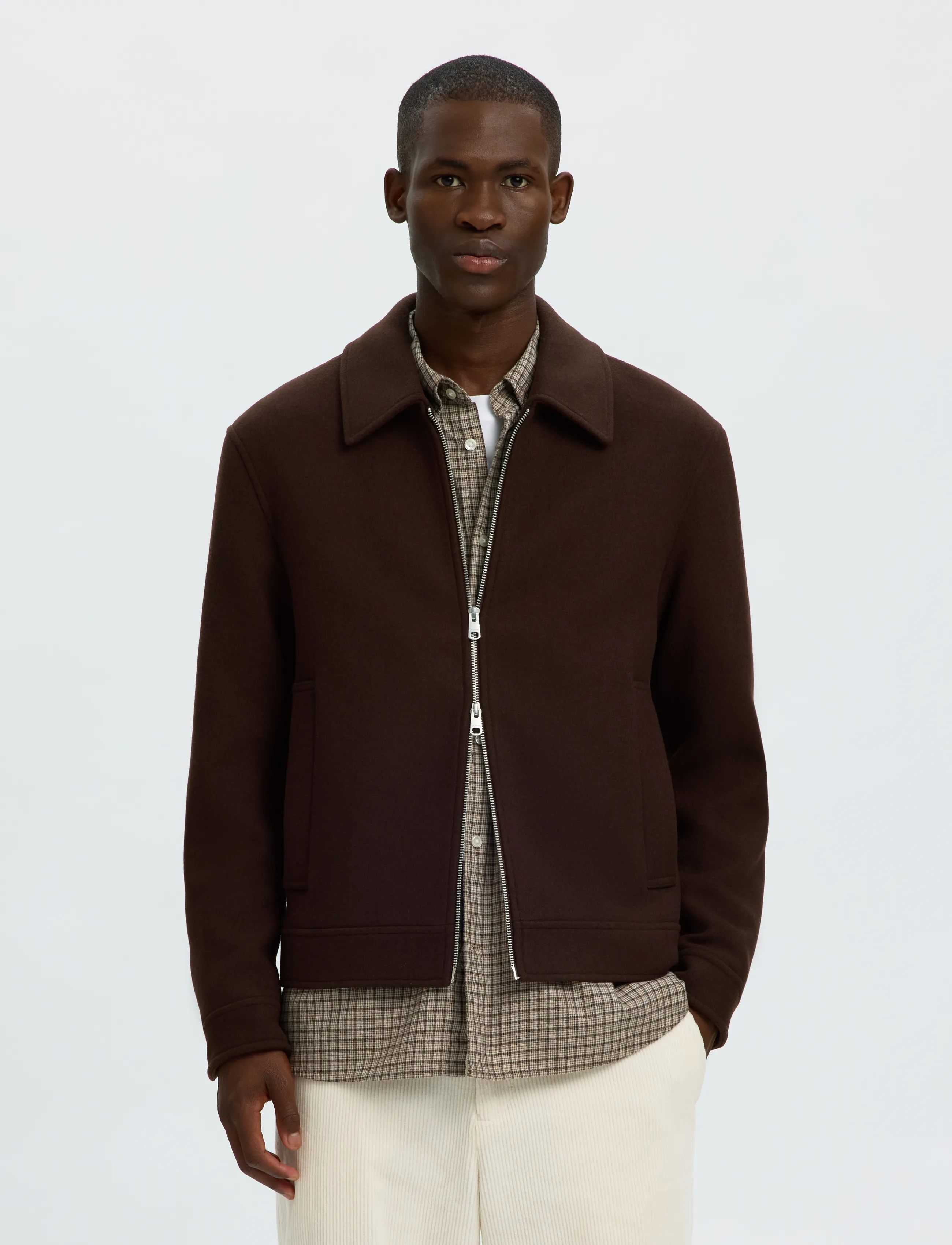 Selected SLMPHILIP WOOL BLEND JKT NOOS - Jackets - DELICIOSO / brown