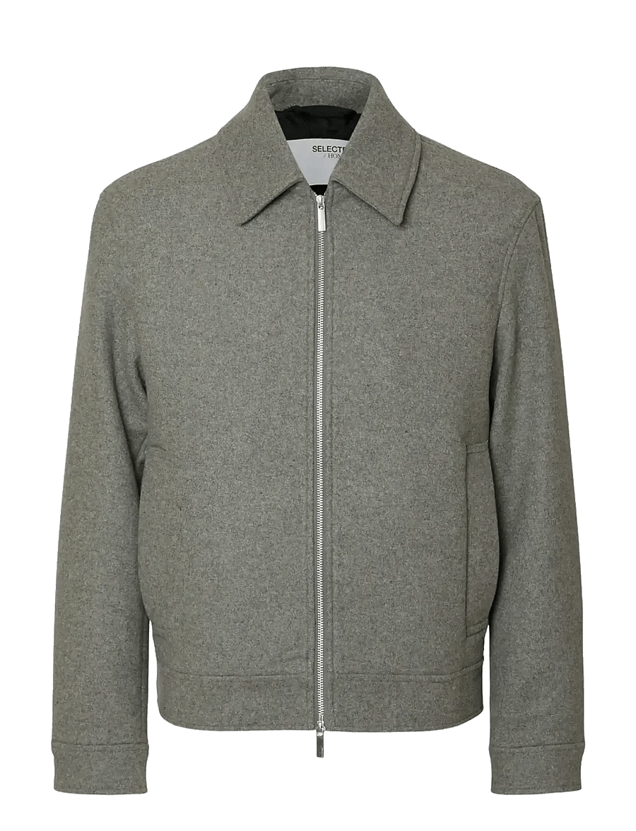 Selected - SLMPHILIP WOOL BLEND JKT NOOS - vestes - grey melange - 1
