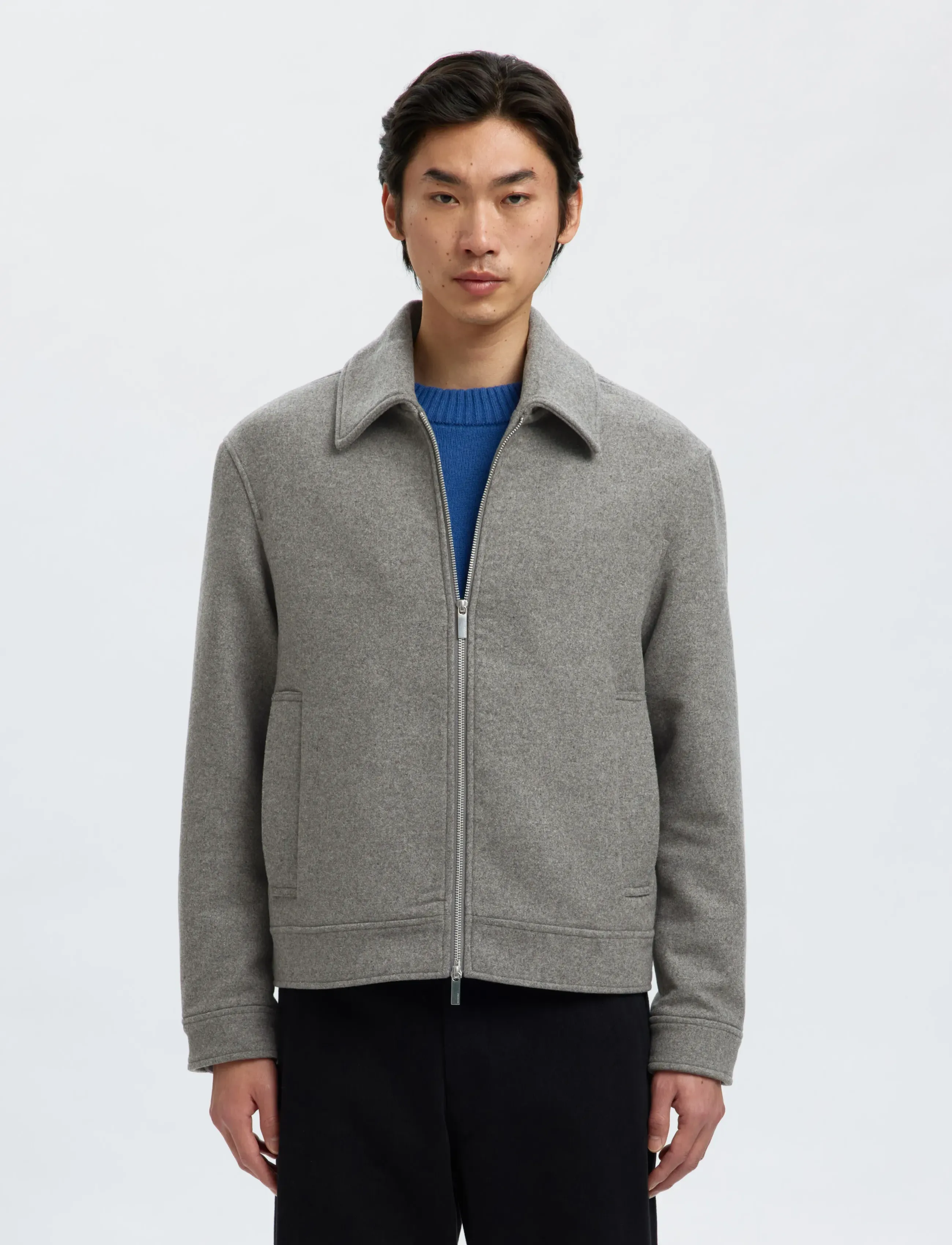 Selected Slmphilip Wool Blend Jkt Noos, Mænd, Uldblanding Jakke, Grå, Str: XL