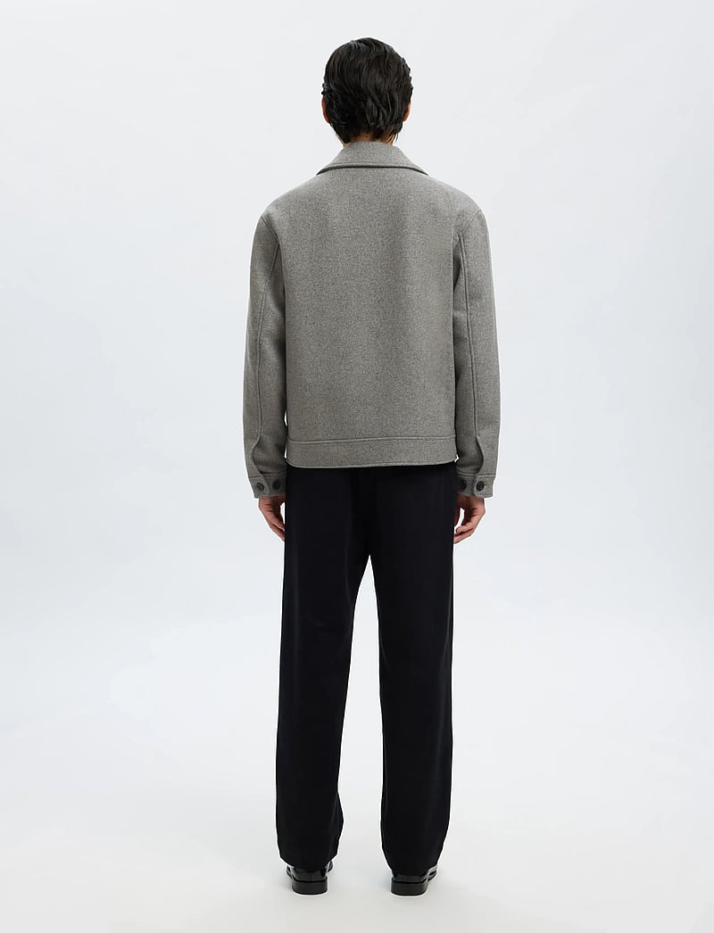 Selected - SLMPHILIP WOOL BLEND JKT NOOS - striukės - grey melange - 2