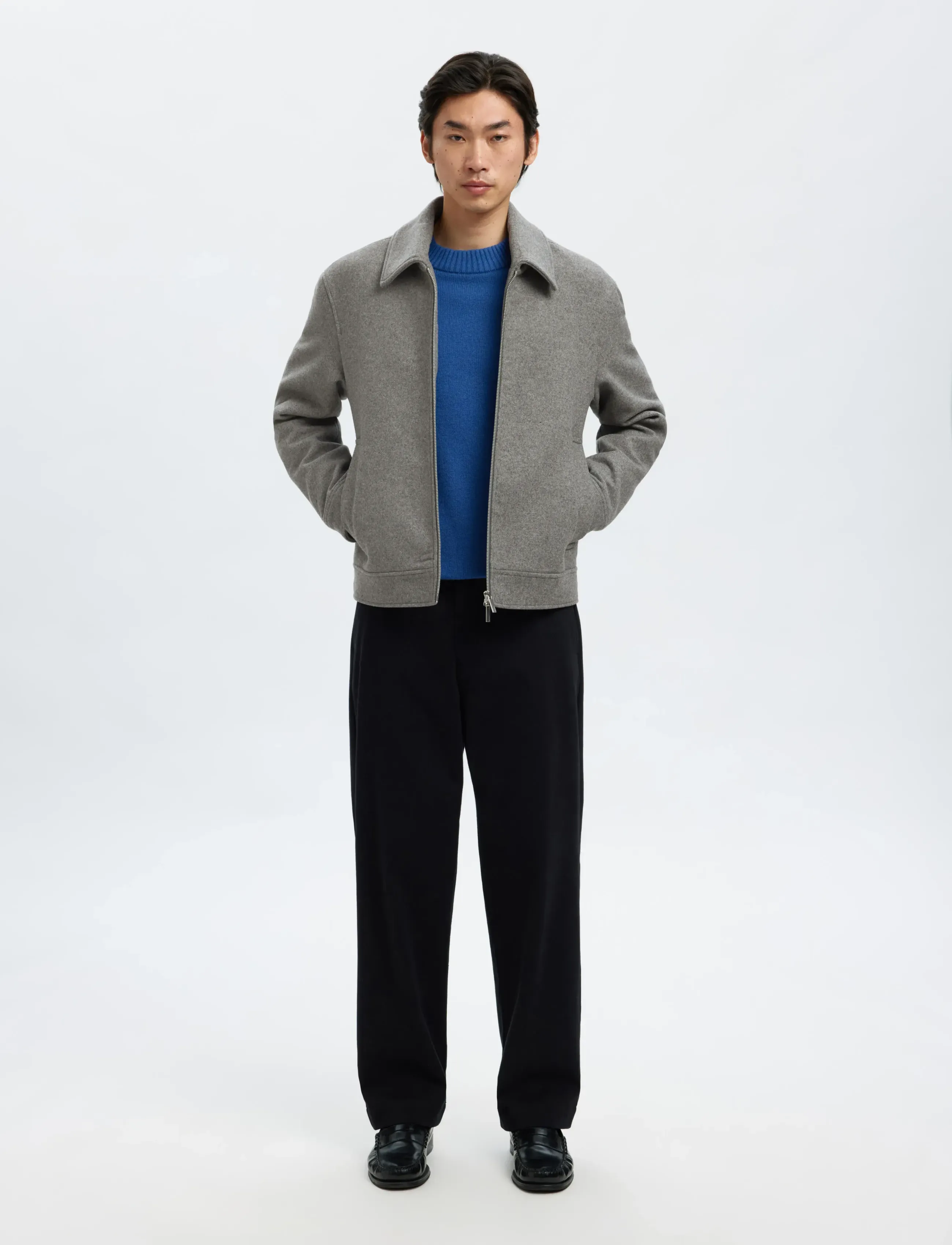 Selected - SLMPHILIP WOOL BLEND JKT NOOS - vestes - grey melange - 5
