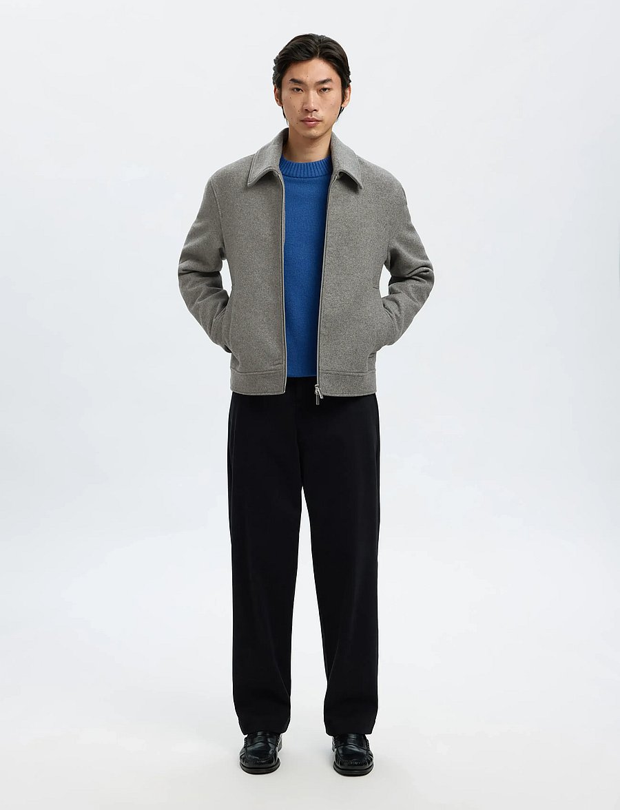 Selected - SLMPHILIP WOOL BLEND JKT NOOS - vestes - grey melange - 5
