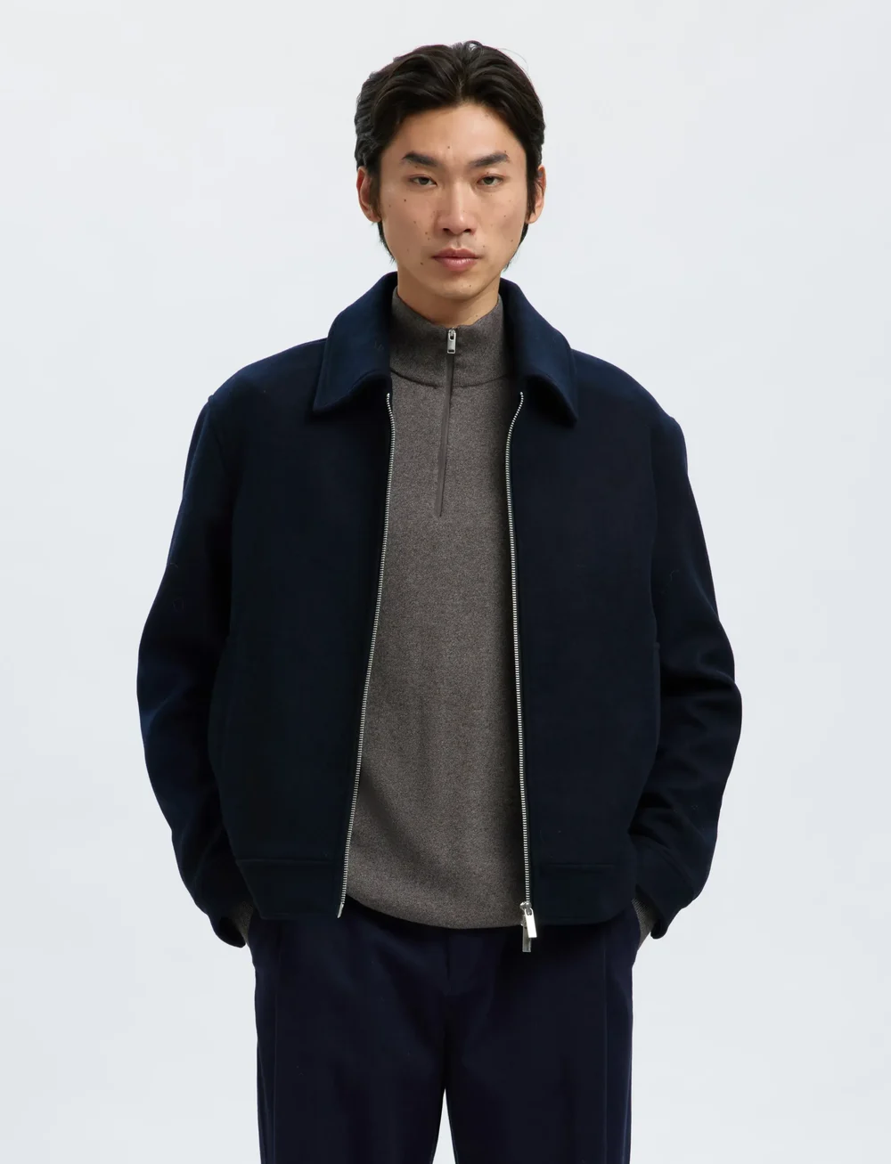 Selected - SLHPHILIP WOOL BLEND JKT NOOS - vinterjackor - sky captain - 0