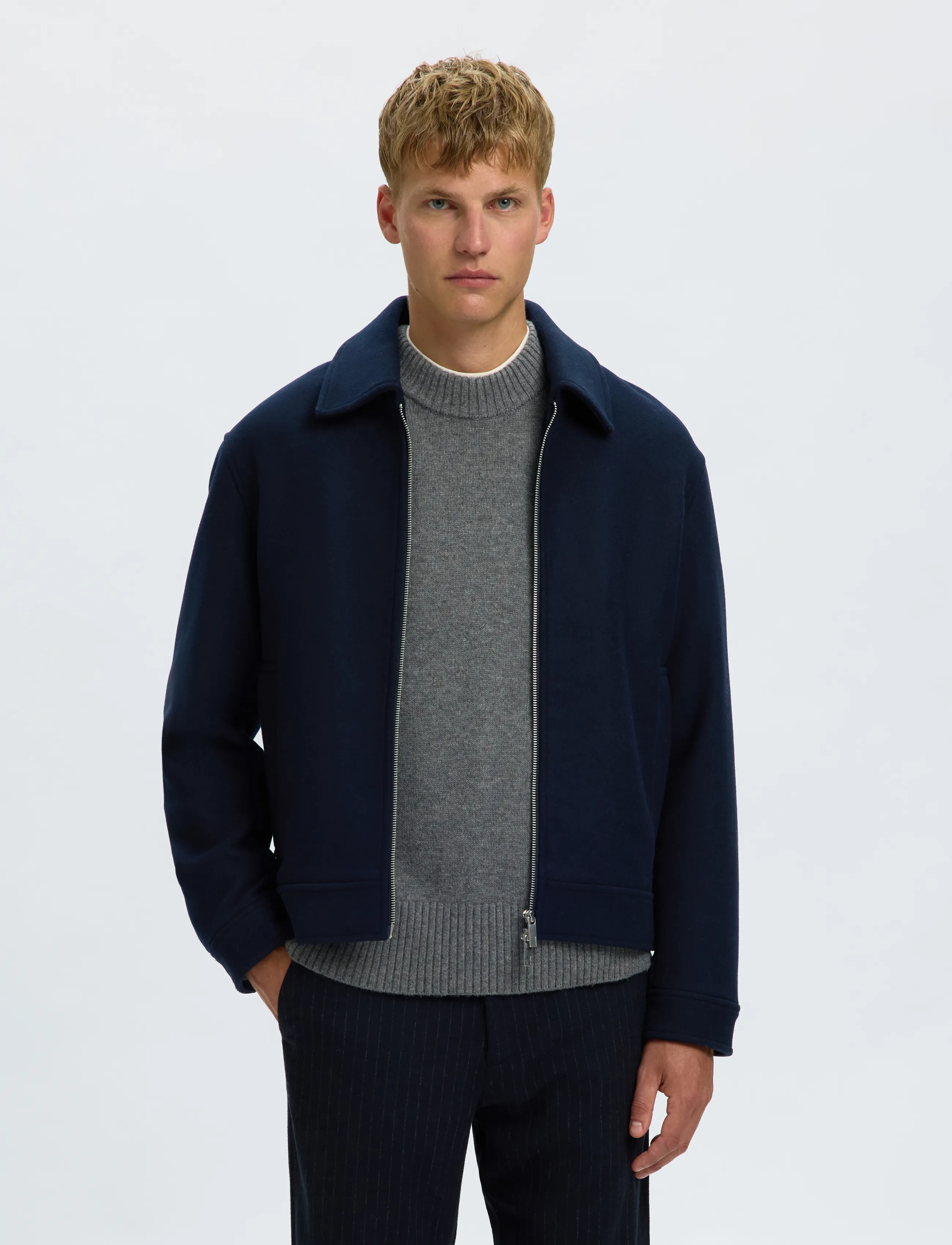 Selected SLMPHILIP WOOL BLEND JKT NOOS - Jackets - SKY CAPTAIN / navy